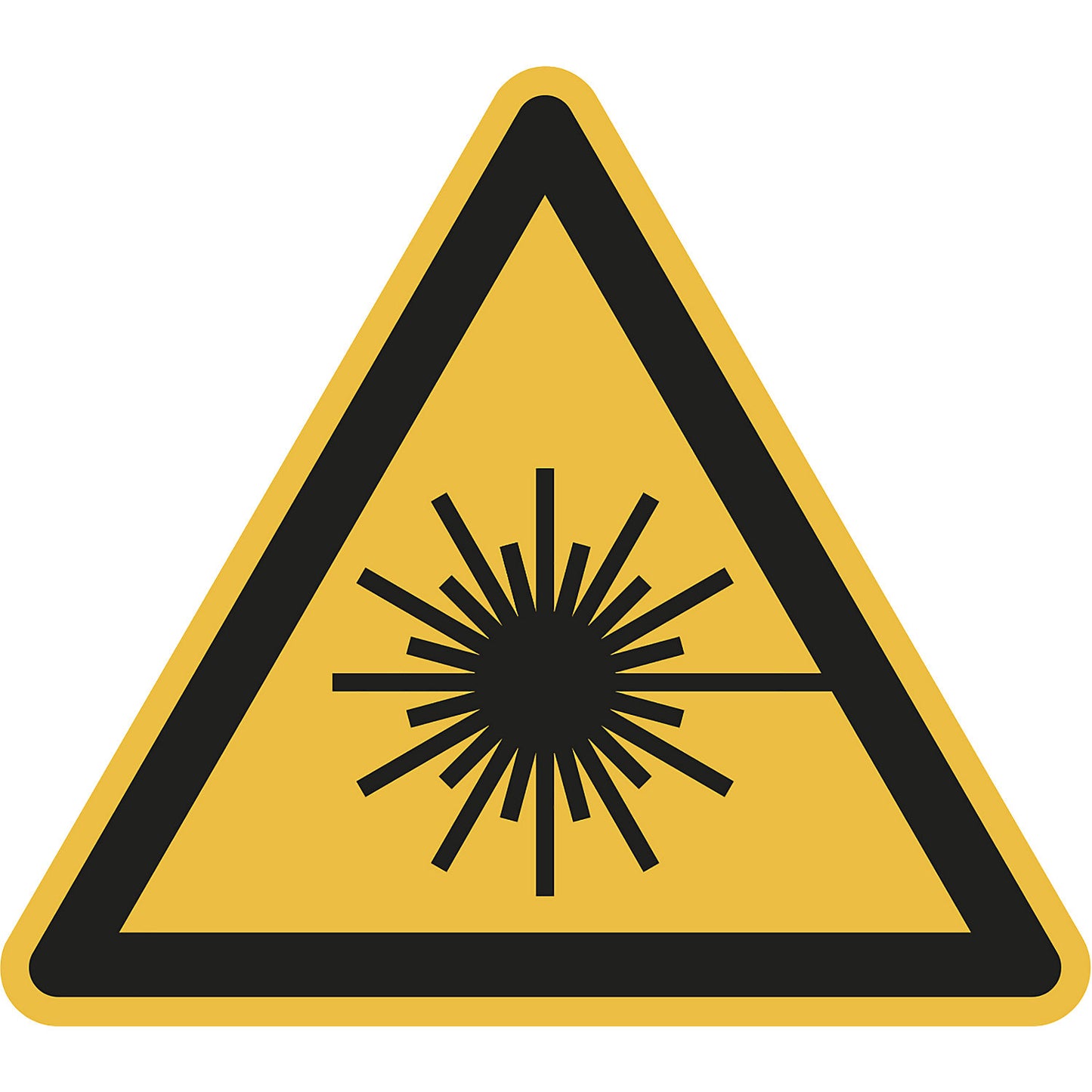 Hazard signs, hazard: laser beams, pack of 10, aluminium, leg length 200 mm.