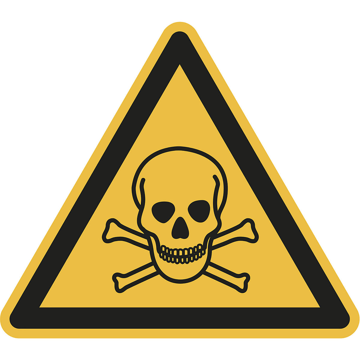 Hazard signs, hazard: toxic material, pack of 10, film, leg length 200 mm.