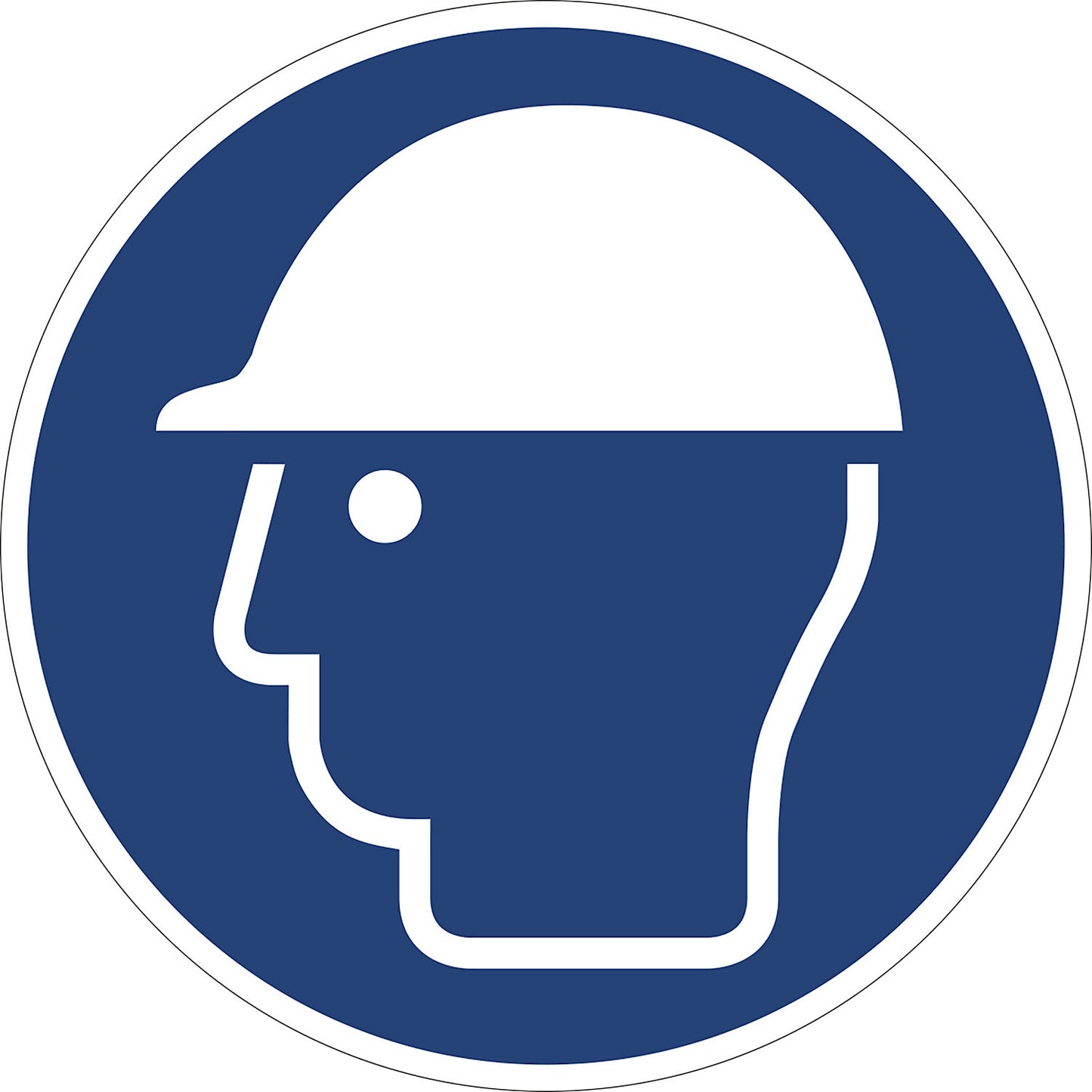 Mandatory signs, use head protection, pack of 10, film, Ø 100 mm.
