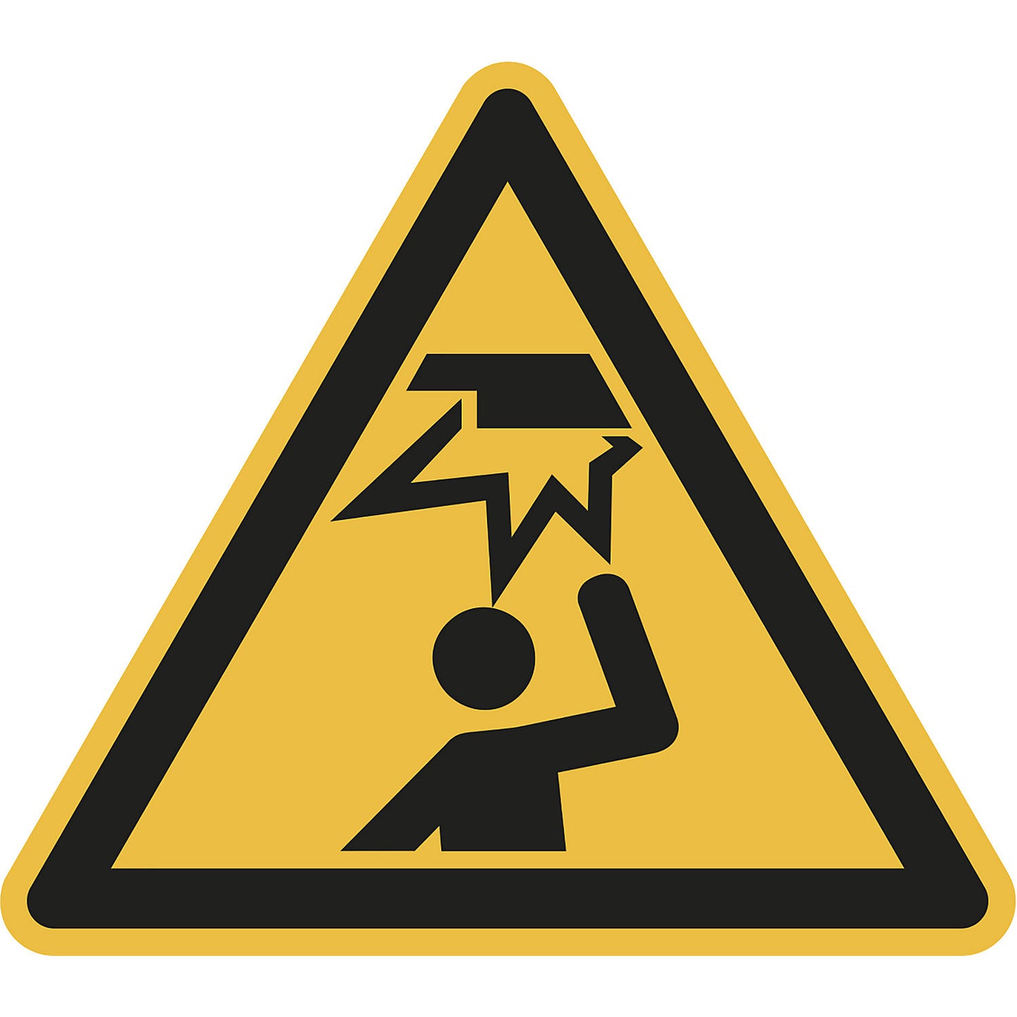 Hazard signs, hazard: head injuries, pack of 10, plastic, leg length 200 mm.