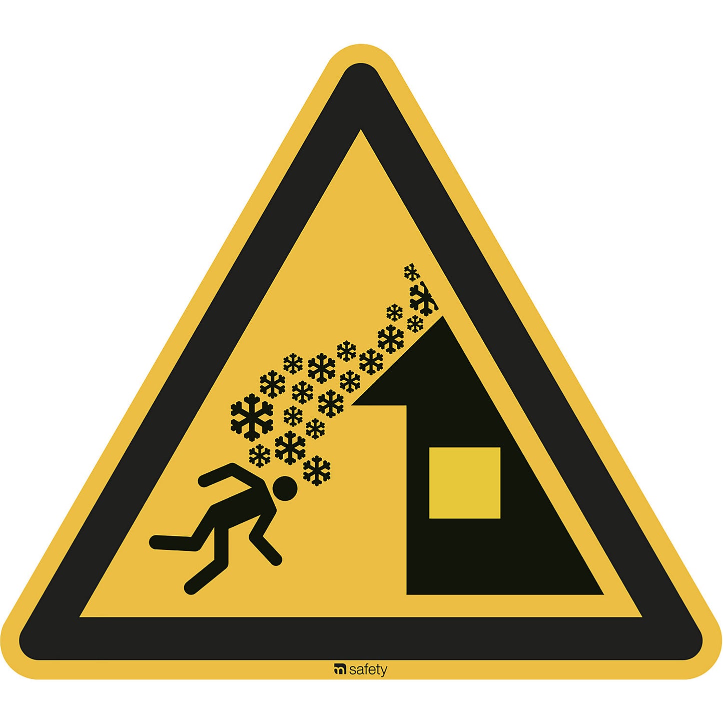 Hazard signs, hazard: roof avalanche, pack of 10, film, leg length 200 mm.