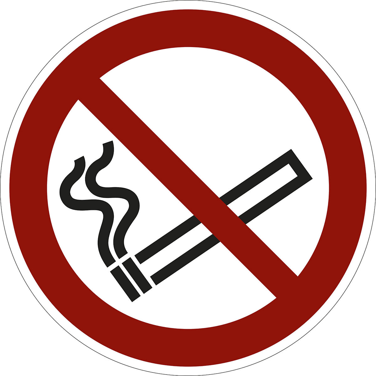 Prohibition sign, no smoking, pack of 10, aluminium, Ø 200 mm.