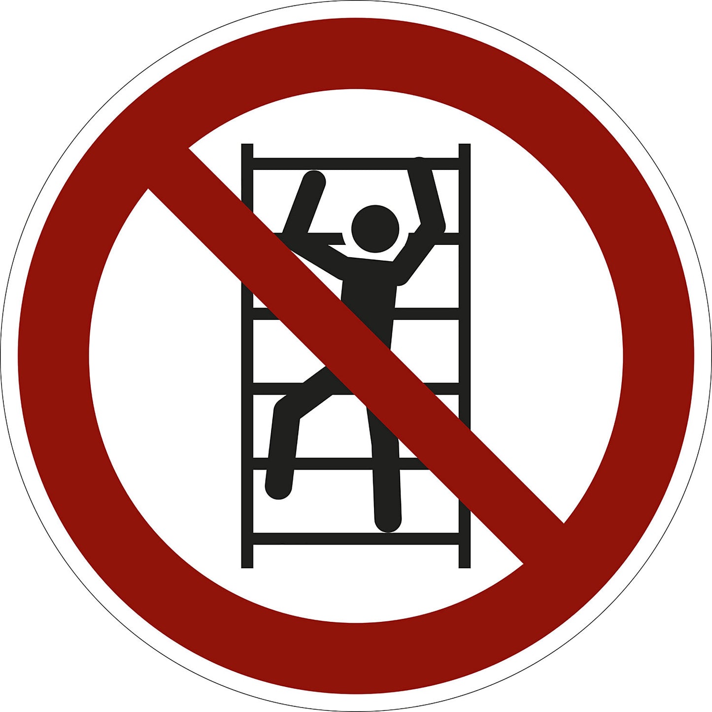 Prohibition sign, no climbing, pack of 10, film, Ø 200 mm.