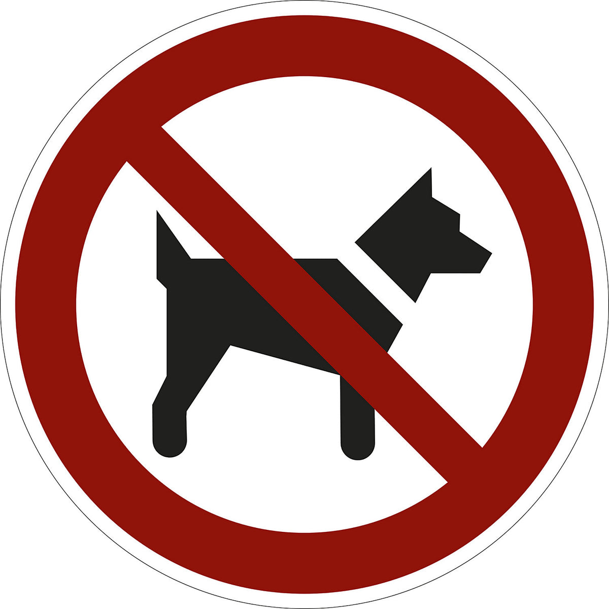 Prohibition sign, no dogs, pack of 10, film, Ø 100 mm.