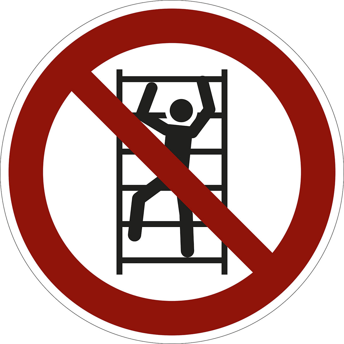 Prohibition sign, no climbing, pack of 10, plastic, Ø 200 mm.