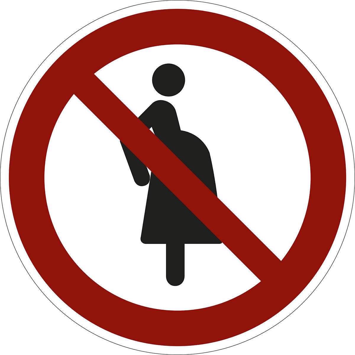 Prohibition sign, not for pregnant women, pack of 10, film, Ø 200 mm.