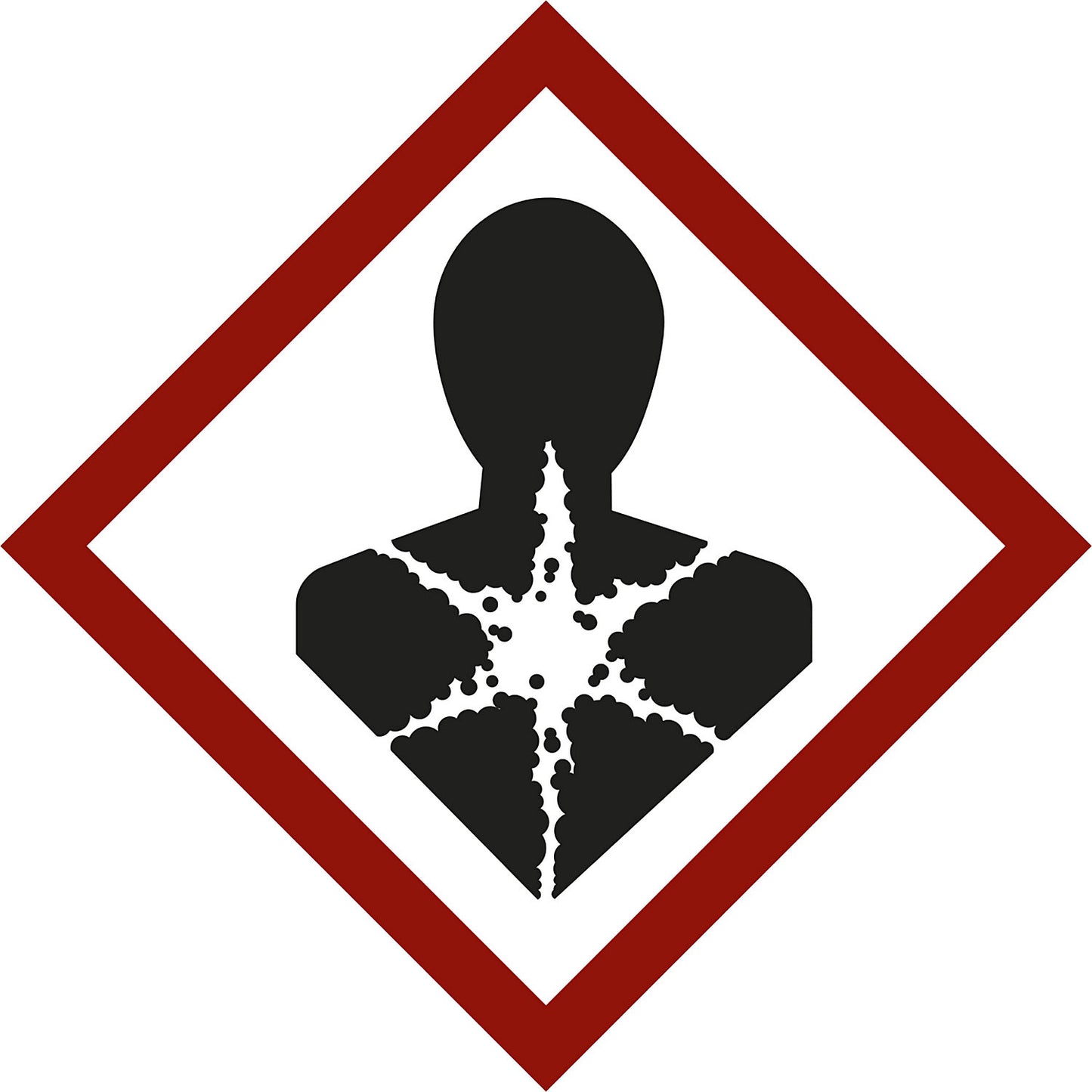 Hazardous materials label, health hazard, pack of 10, film, 105 x 105 mm.