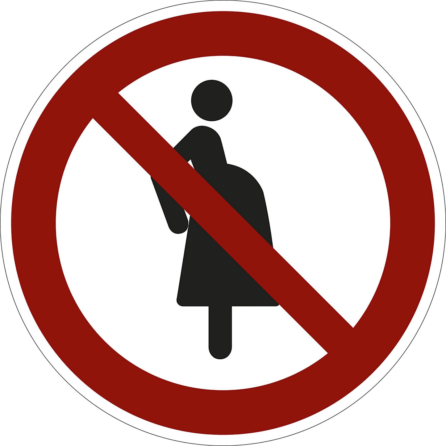 Prohibition sign, not for pregnant women, pack of 10, film, Ø 100 mm.