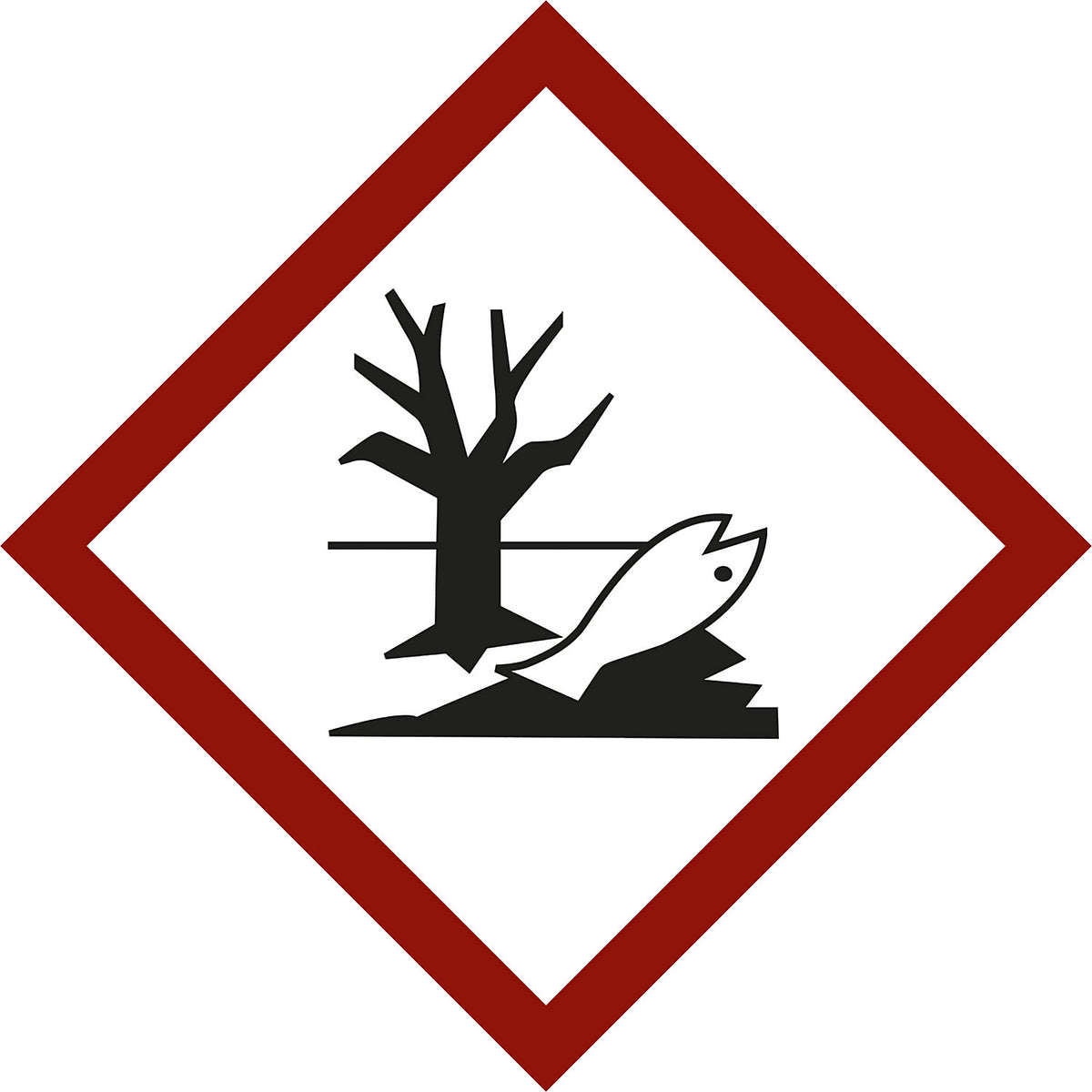 Hazardous materials label, environmental hazard, pack of 10, film, 105 x 105 mm.