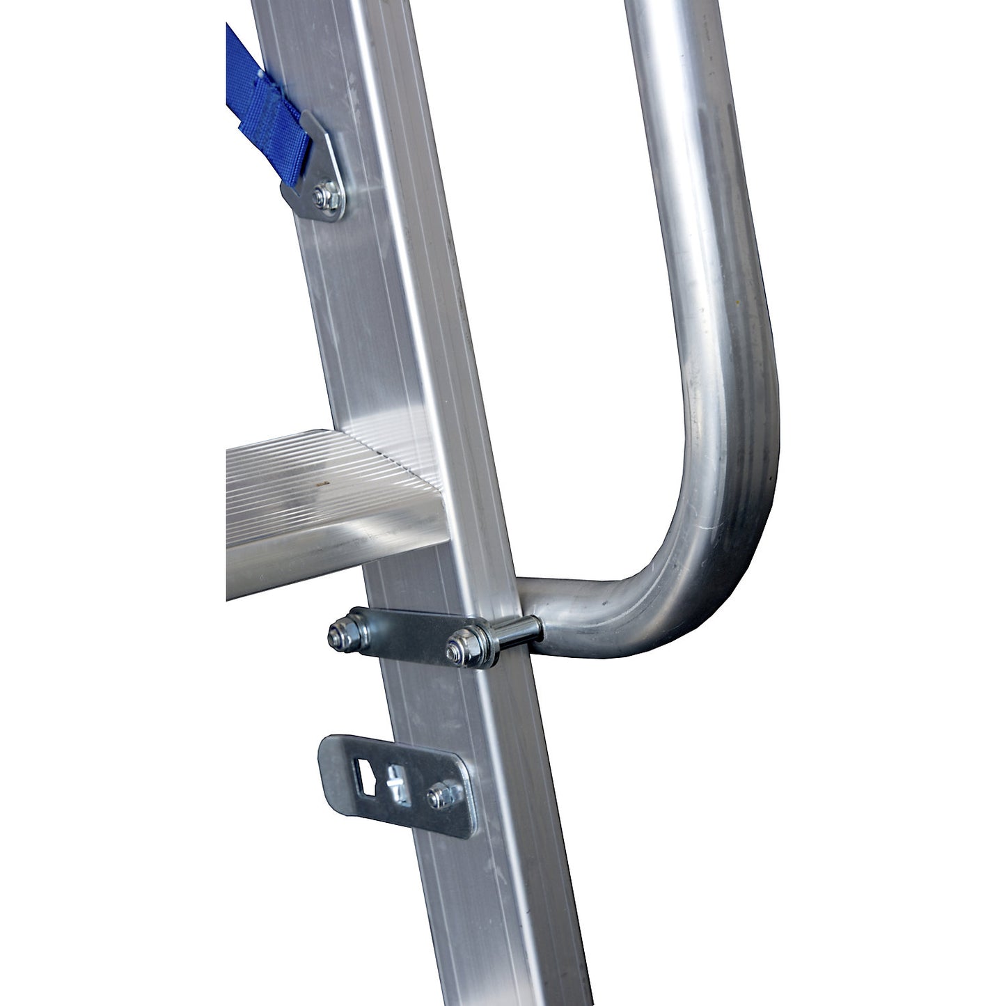Aluminium handrail, for step shelf ladders with 11 - 18 steps, weight 1.55 kg.