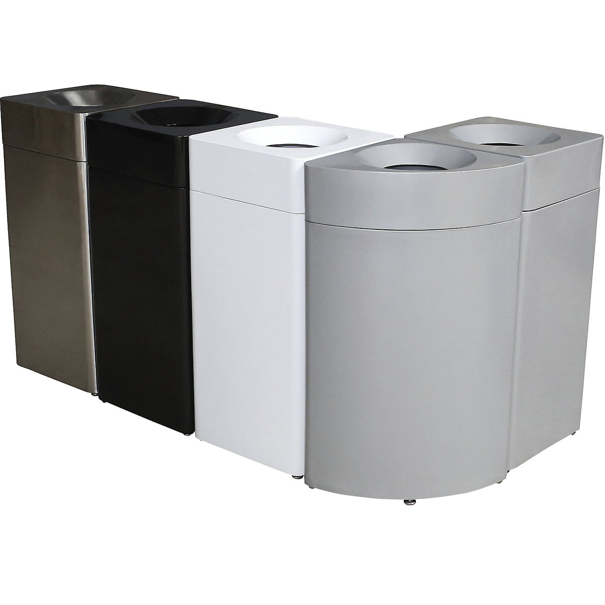 Waste collector, steel, flame-extinguishing, capacity 42 l, WxHxD 350 x 760 x 350 mm, white.