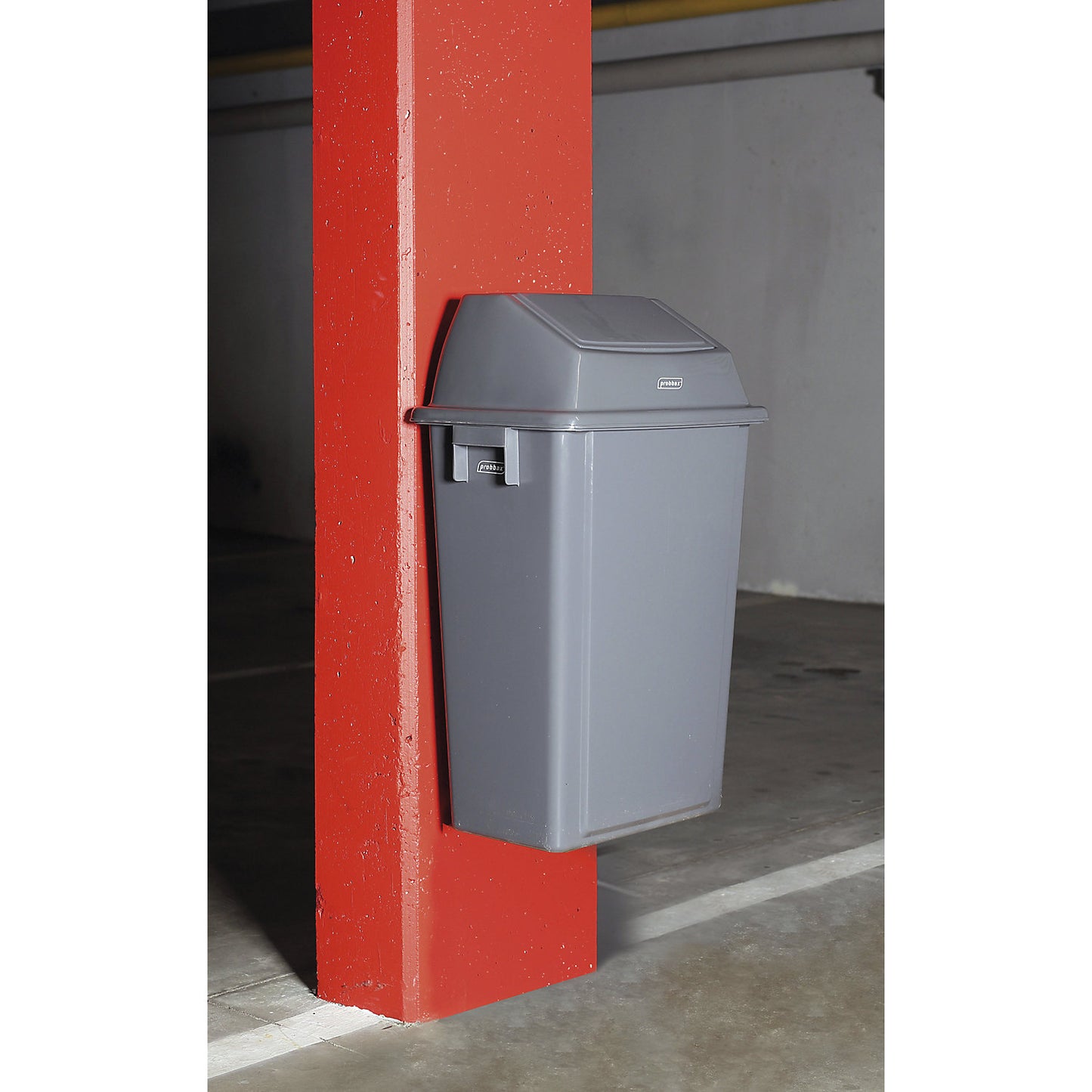 Swing bin, capacity 40 l, grey, with wall mount.