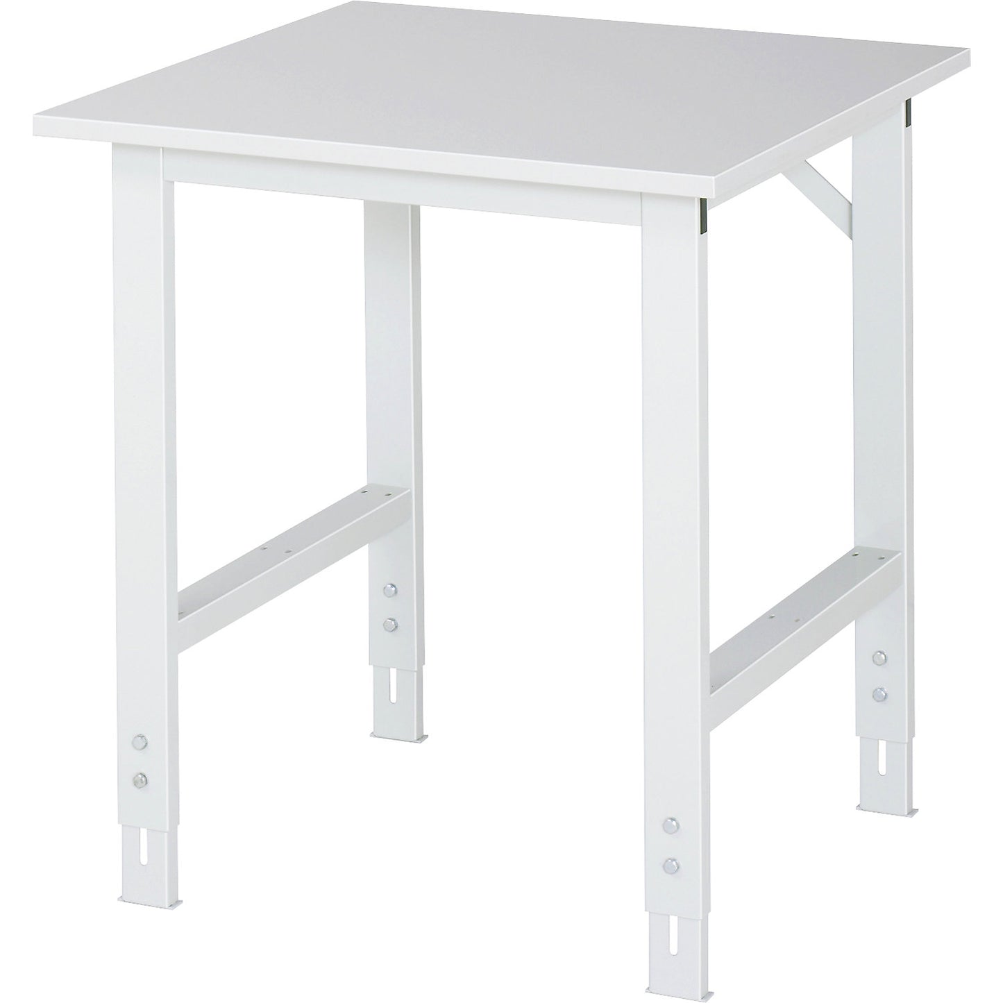 Work table ESD worktop, height 800 - 850 mm, frame feet WxD 60 x 30 mm, WxD 750 x 800 mm.