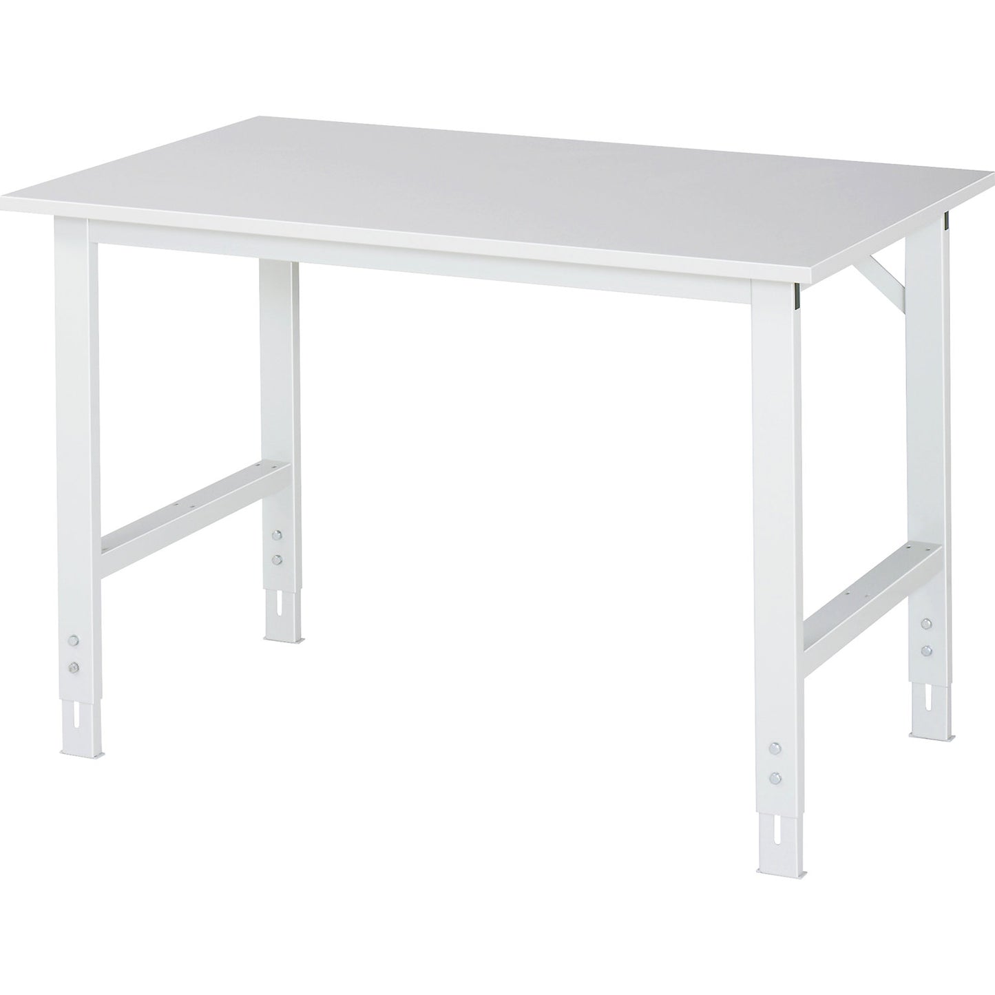 Work table ESD worktop, height 800 - 850 mm, frame feet WxD 60 x 30 mm, WxD 1250 x 800 mm.
