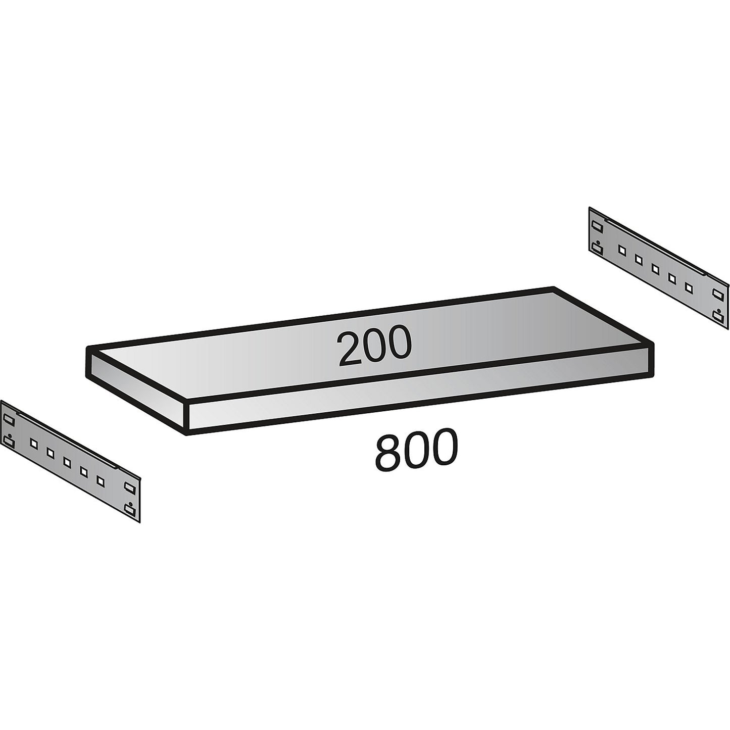 Boltless industrial and storage shelving unit, h 3000 mm, shelf width 800 mm, 7 shelves, depth 200 mm, extension shelf unit.