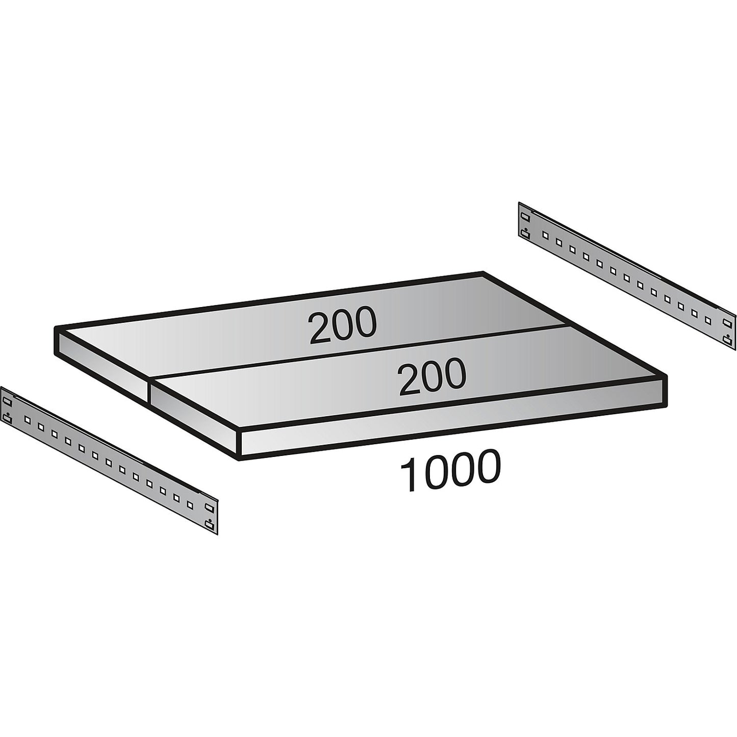 Boltless industrial and storage shelving unit, h 2640 mm, shelf width 1000 mm, 7 shelves, depth 400 mm, extension shelf unit.