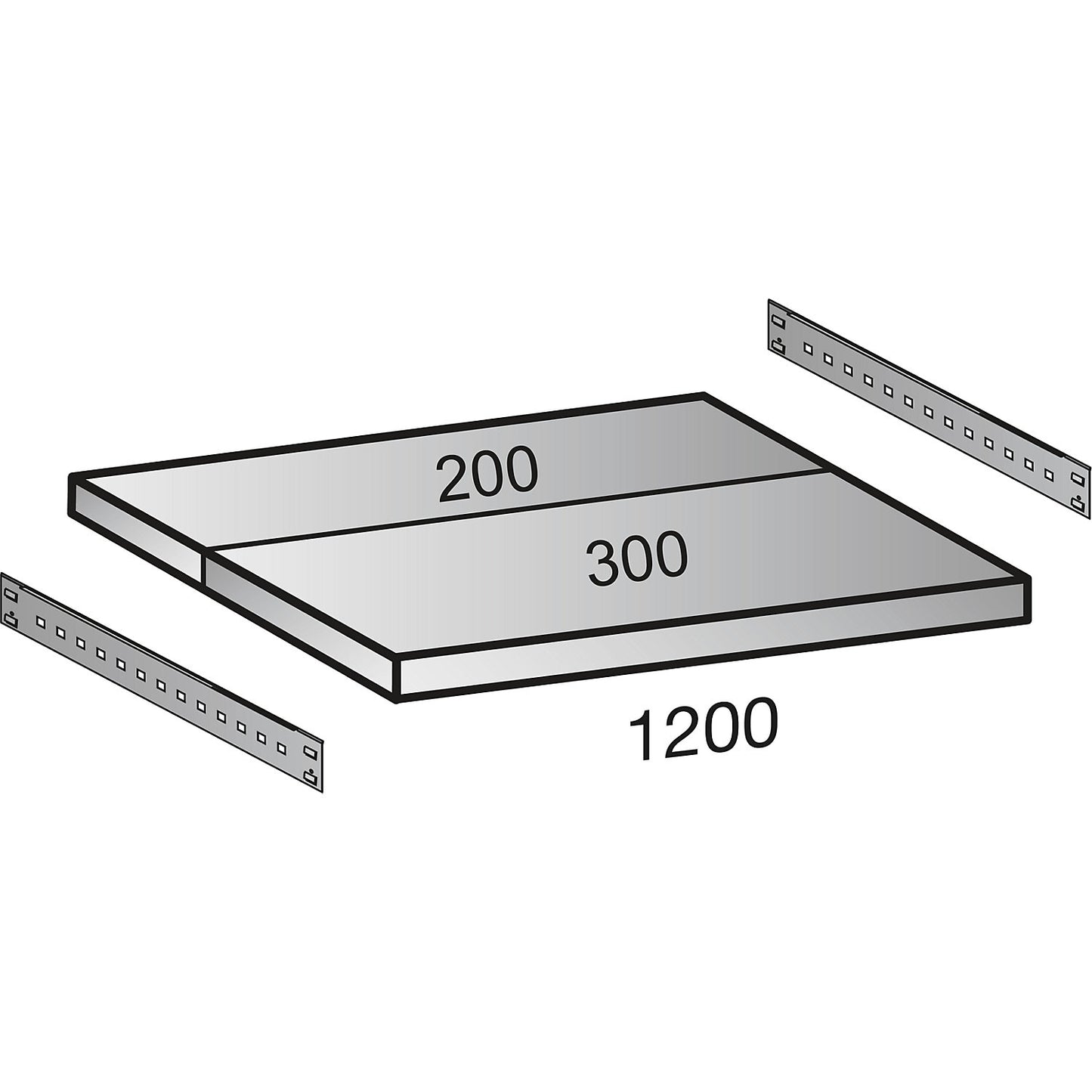 Boltless industrial and storage shelving unit, h 3000 mm, shelf width 1200 mm, 7 shelves, depth 500 mm, extension shelf unit.