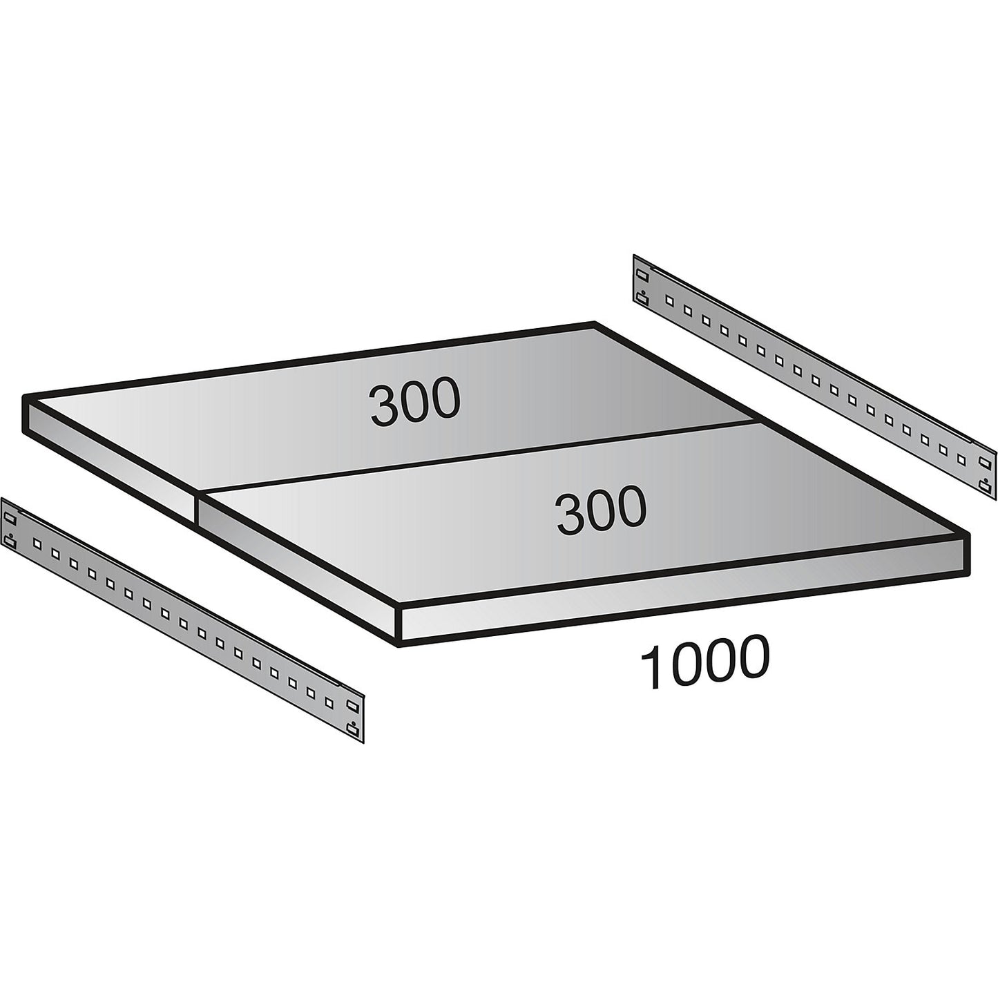 Boltless industrial and storage shelving unit, h 2640 mm, shelf width 1000 mm, 7 shelves, depth 600 mm, extension shelf unit.