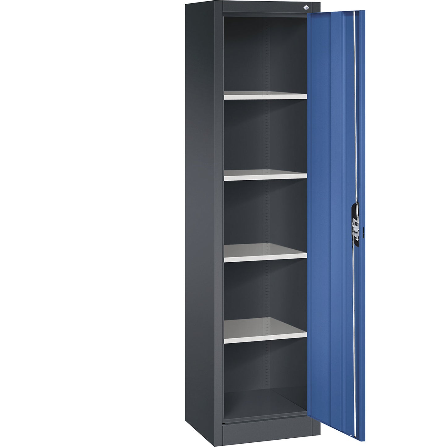 ACURADO universal cupboard, WxD 500 x 400 mm, black grey / gentian blue.