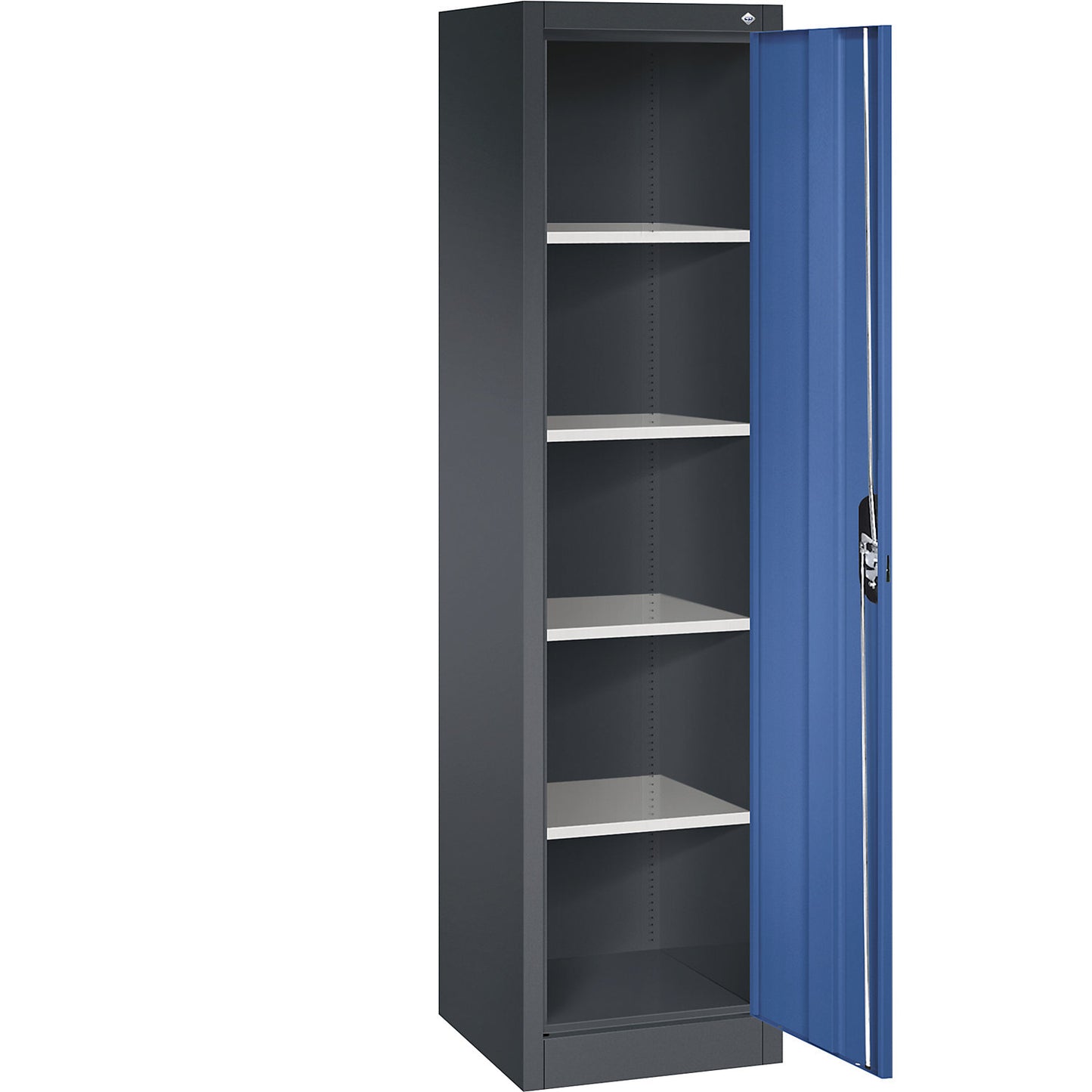 ACURADO universal cupboard, WxD 500 x 500 mm, black grey / gentian blue.