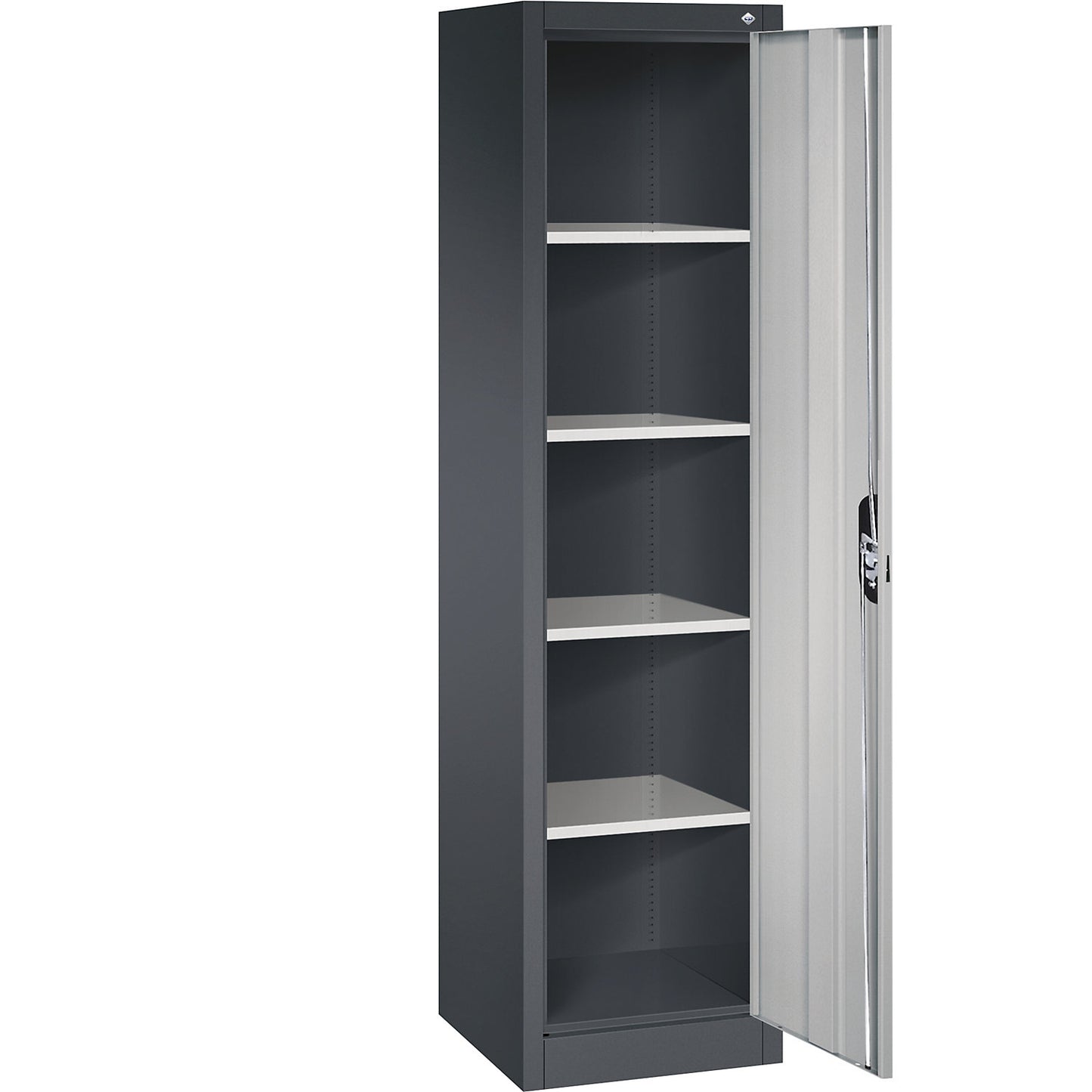 ACURADO universal cupboard, WxD 500 x 500 mm, black grey / white aluminium.