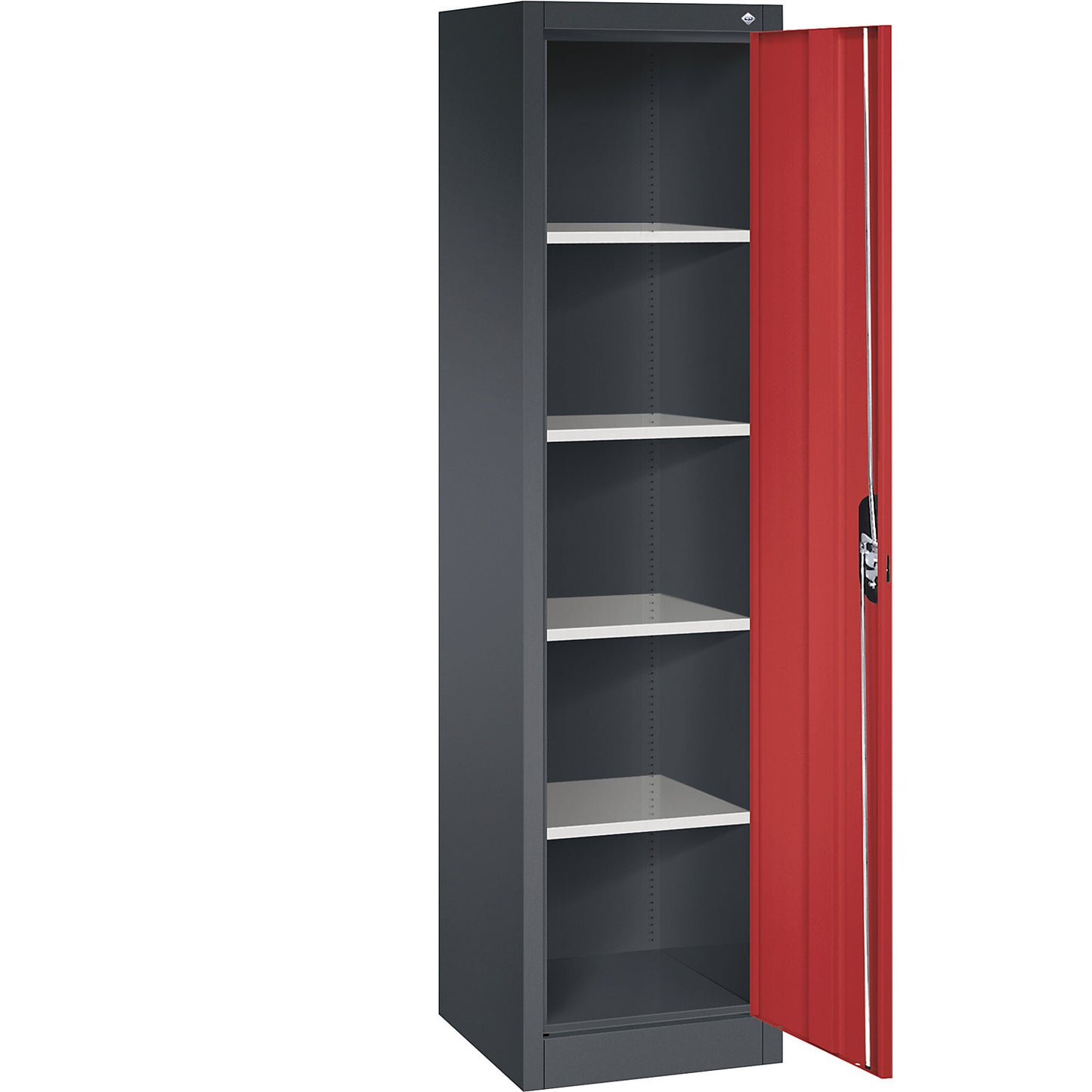 ACURADO universal cupboard, WxD 500 x 500 mm, black grey / flame red.