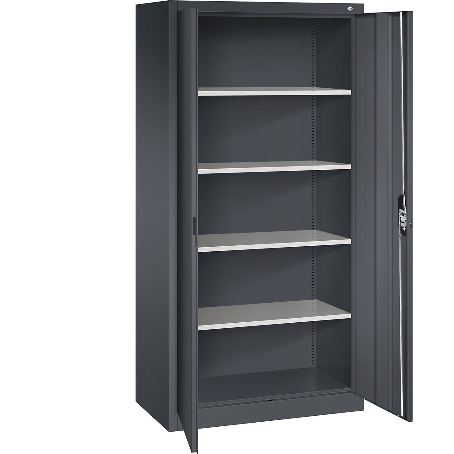ACURADO universal cupboard, WxD 930 x 500 mm, black grey / black grey.