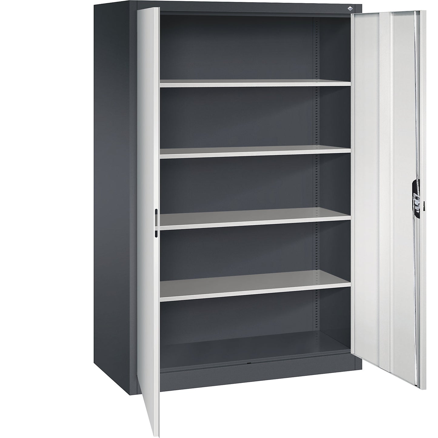 ACURADO universal cupboard, WxD 1200 x 600 mm, black grey / light grey.