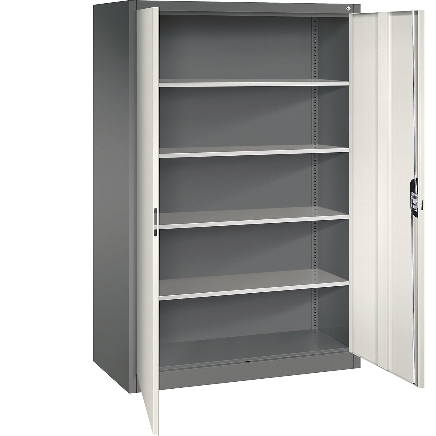 ACURADO universal cupboard, WxD 1200 x 600 mm, volcanic grey / oyster white.