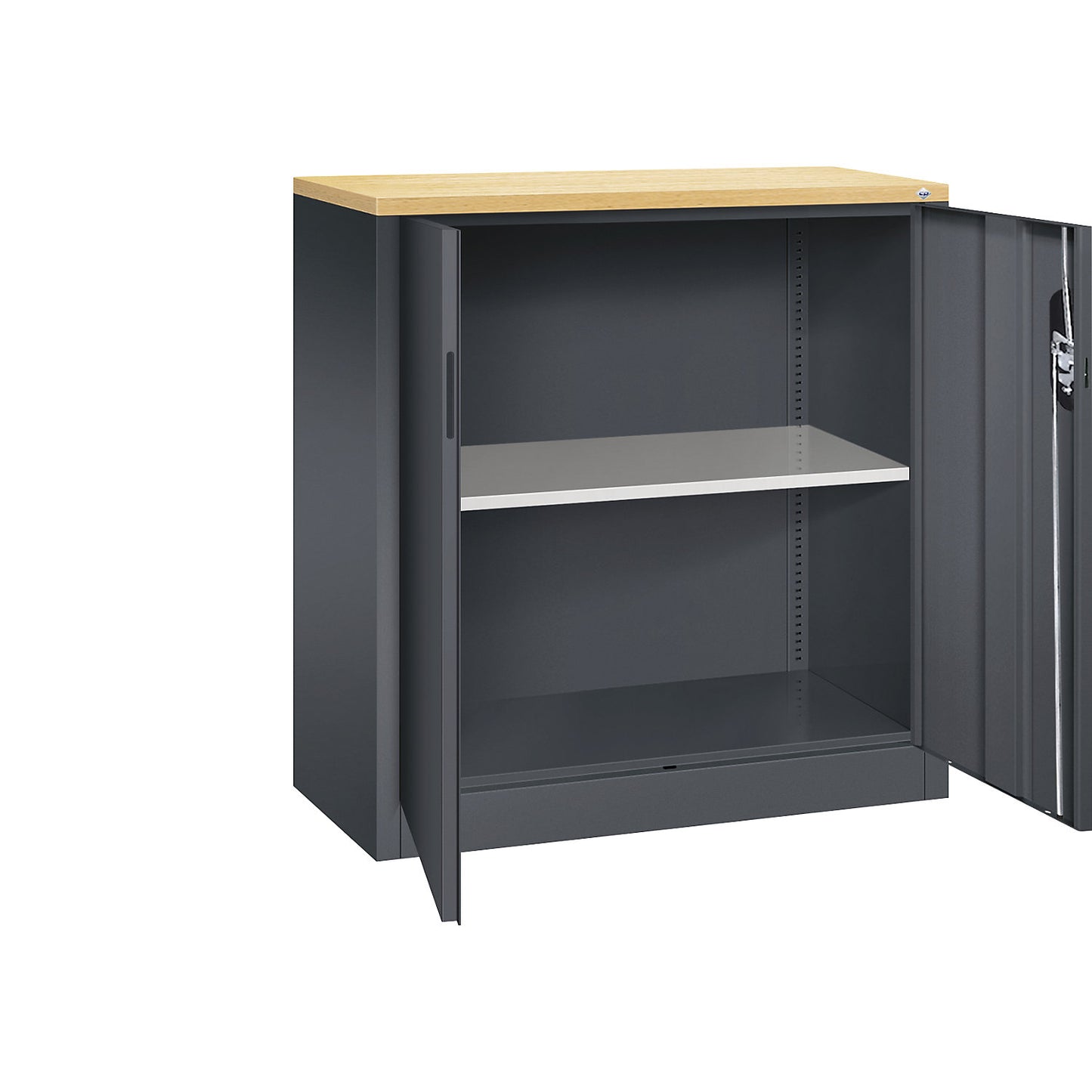 ACURADO filing sideboard, 2 file heights, HxWxD 1000 x 930 x 400 mm, black grey / black grey.