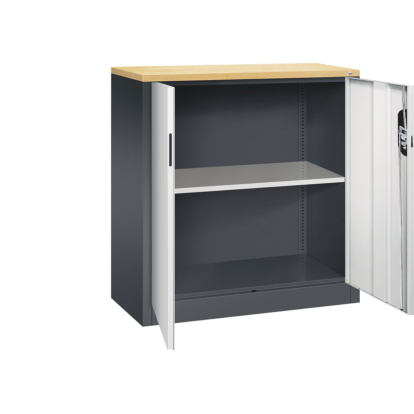 ACURADO filing sideboard, 2 file heights, HxWxD 1000 x 930 x 400 mm, black grey / light grey.