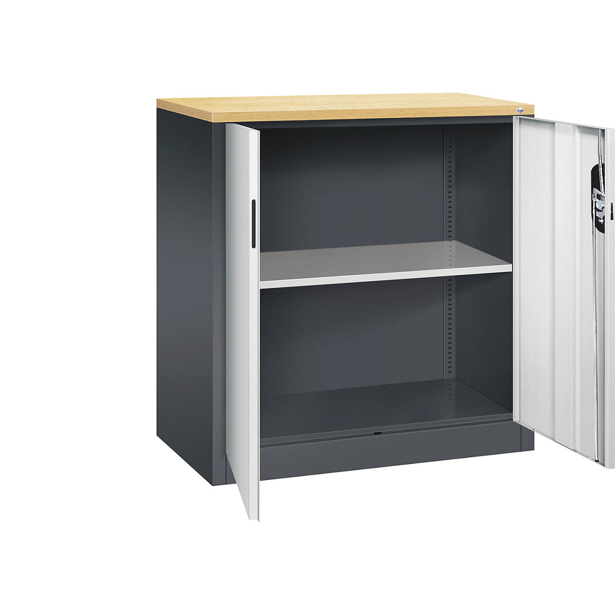 ACURADO filing sideboard, 2 file heights, HxWxD 1000 x 930 x 500 mm, black grey / light grey.