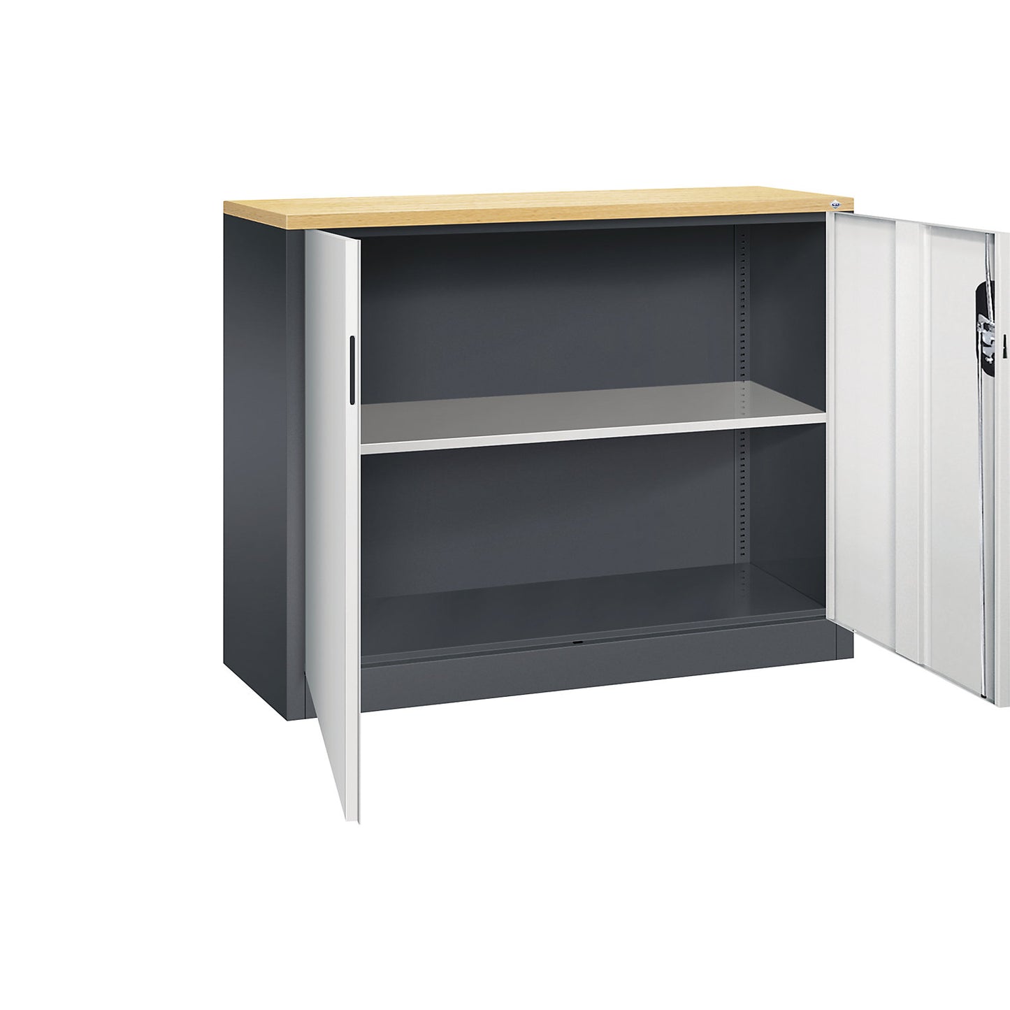 ACURADO filing sideboard, 2 file heights, HxWxD 1000 x 1200 x 400 mm, black grey / light grey.