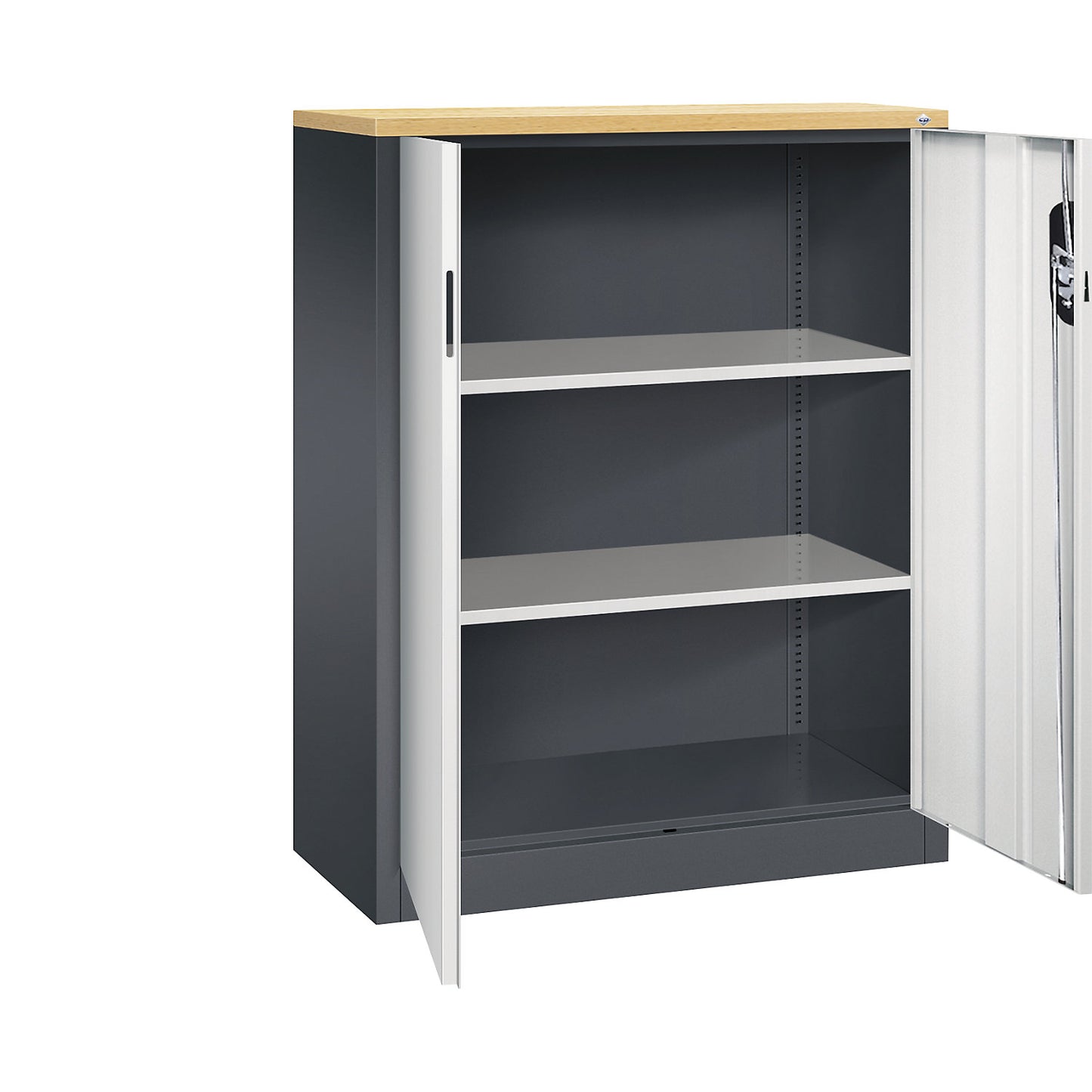 ACURADO filing sideboard, 3 file heights, HxWxD 1200 x 930 x 400 mm, black grey / light grey.