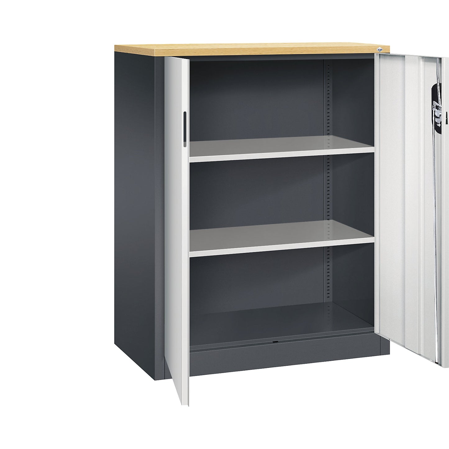 ACURADO filing sideboard, 3 file heights, HxWxD 1200 x 930 x 500 mm, black grey / light grey.