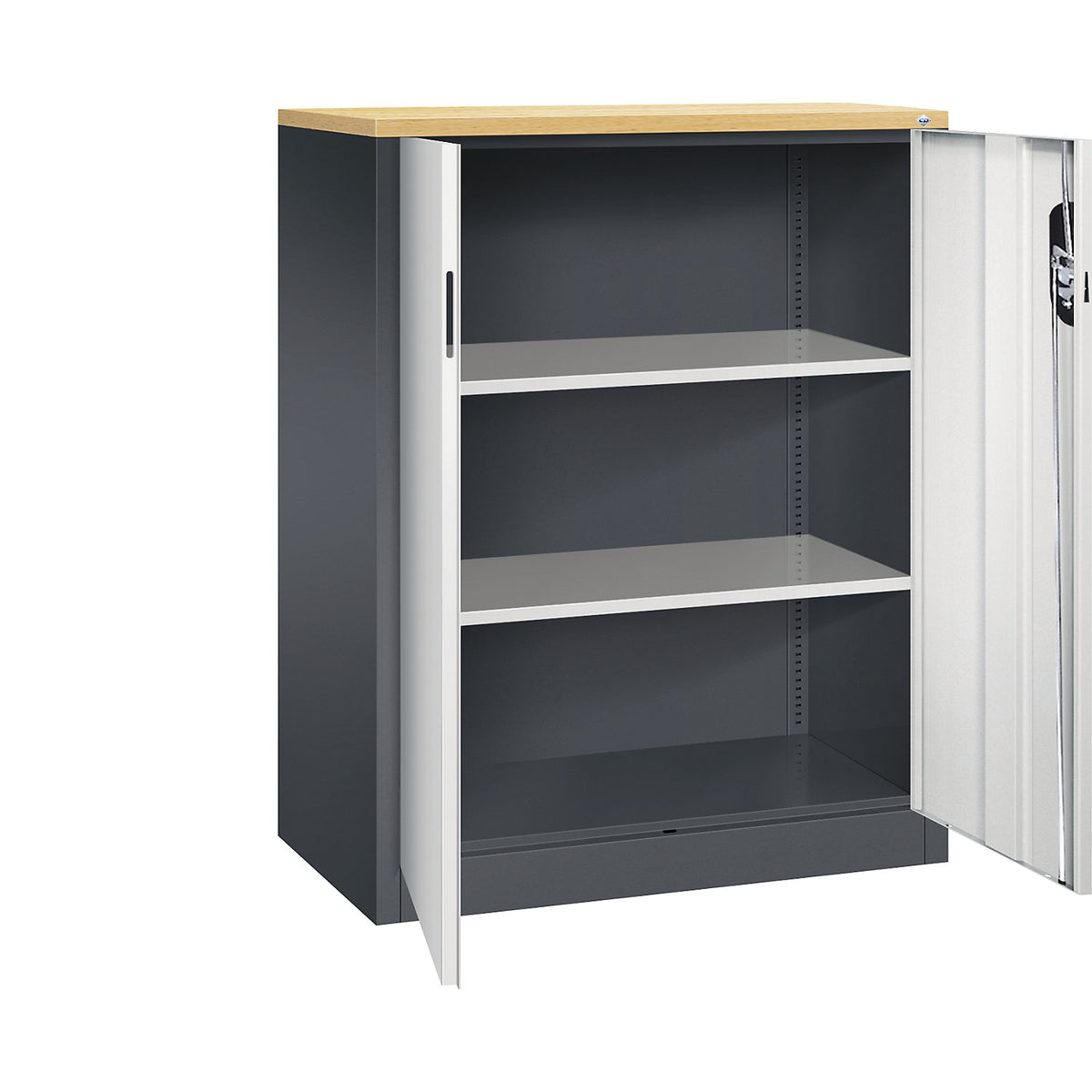 ACURADO filing sideboard, 3 file heights, HxWxD 1200 x 930 x 500 mm, black grey / light grey.