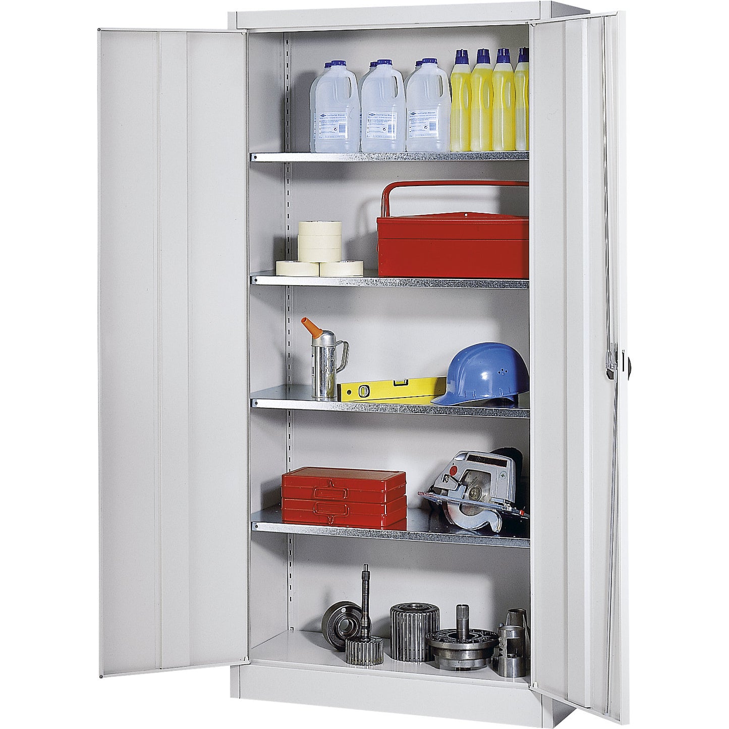 Storage cupboard, HxWxD 1950 x 950 x 420 mm, grey.