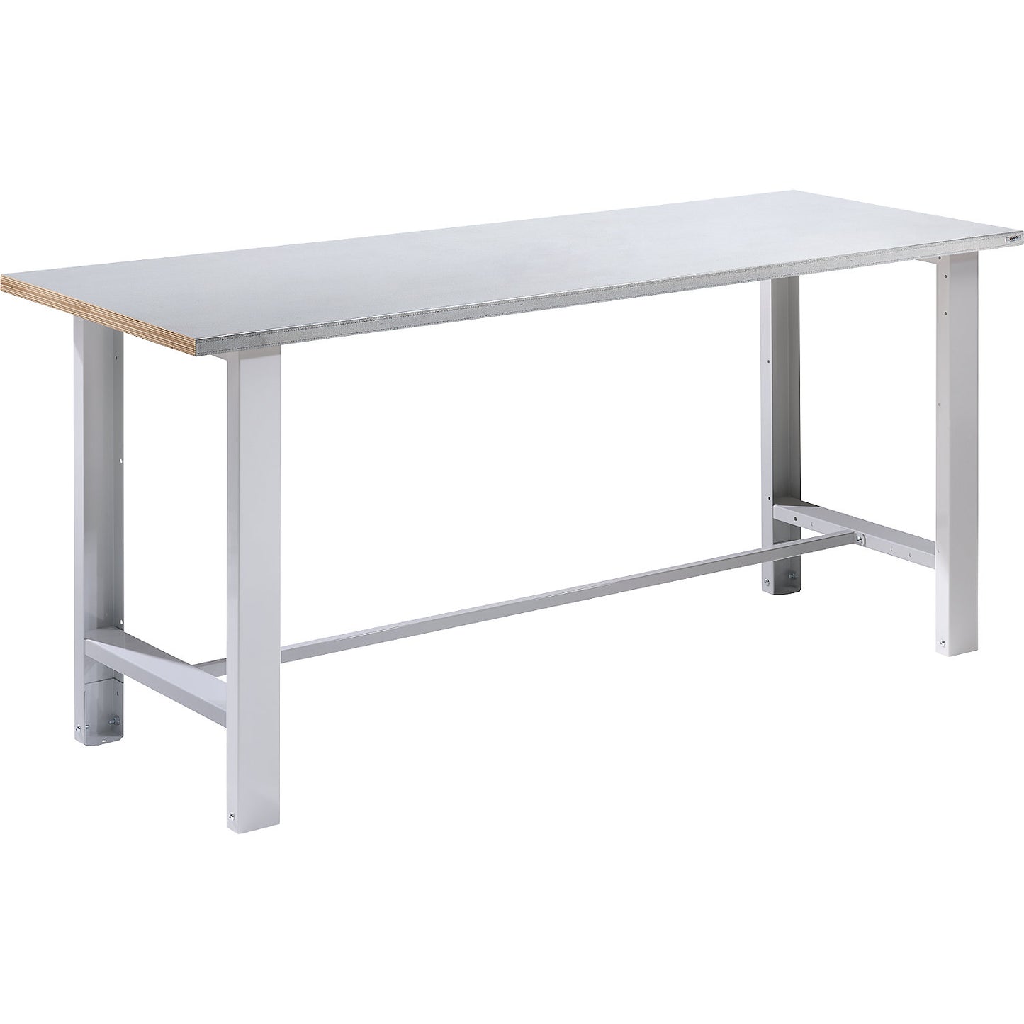 Workbench, modular system, panel width 1850 mm, standard model, sheet steel covered worktop.