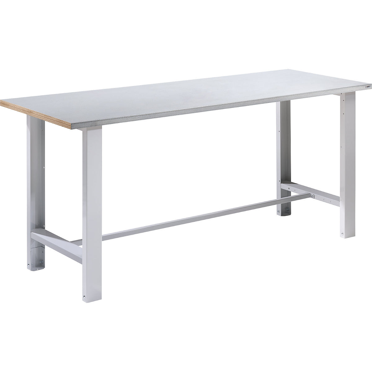 Workbench, modular system, panel width 1850 mm, standard model, sheet steel covered worktop.