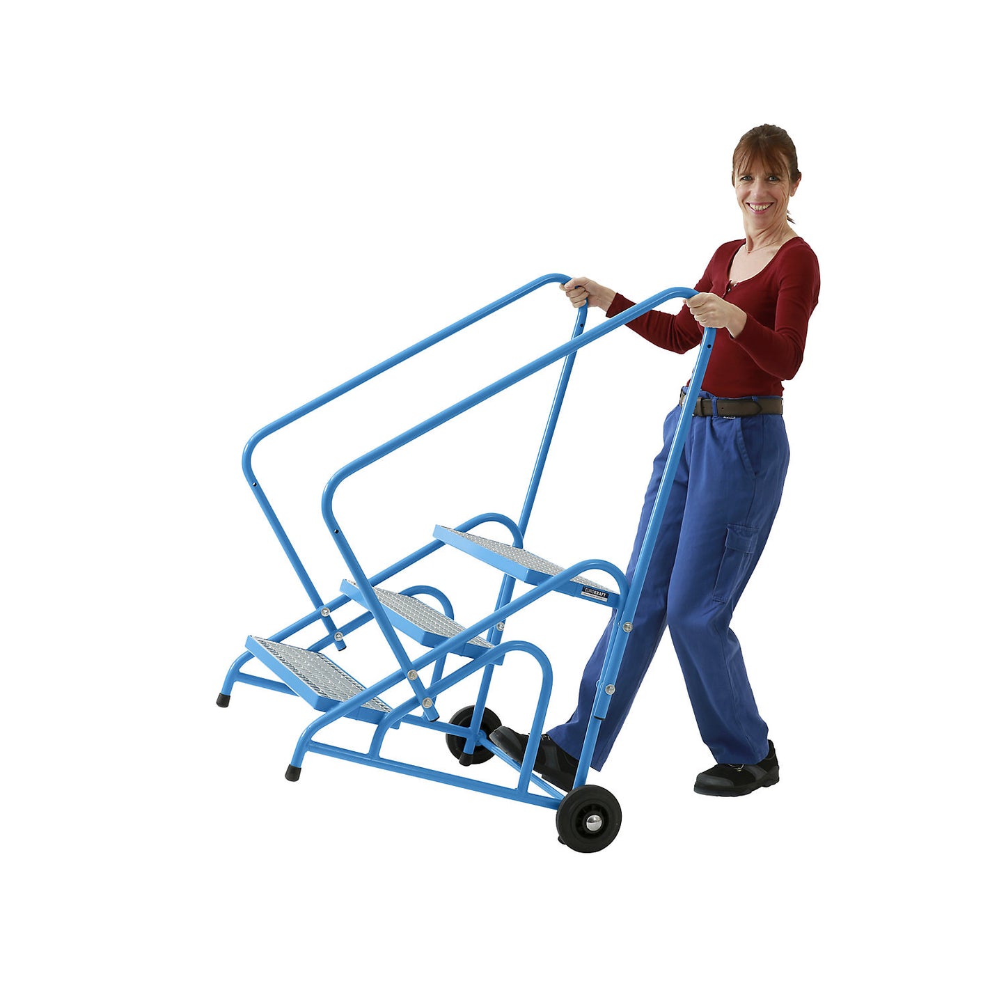 Machine step, steps with grate, 3 steps.