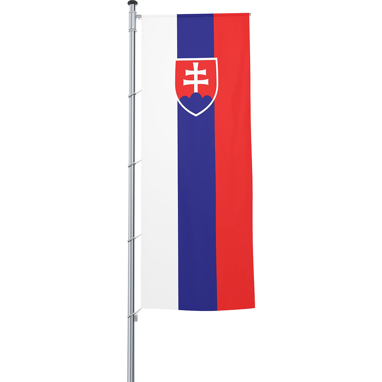 Vertical flag with outrigger/national flag, format 1.2 x 3 m, Slovakia.