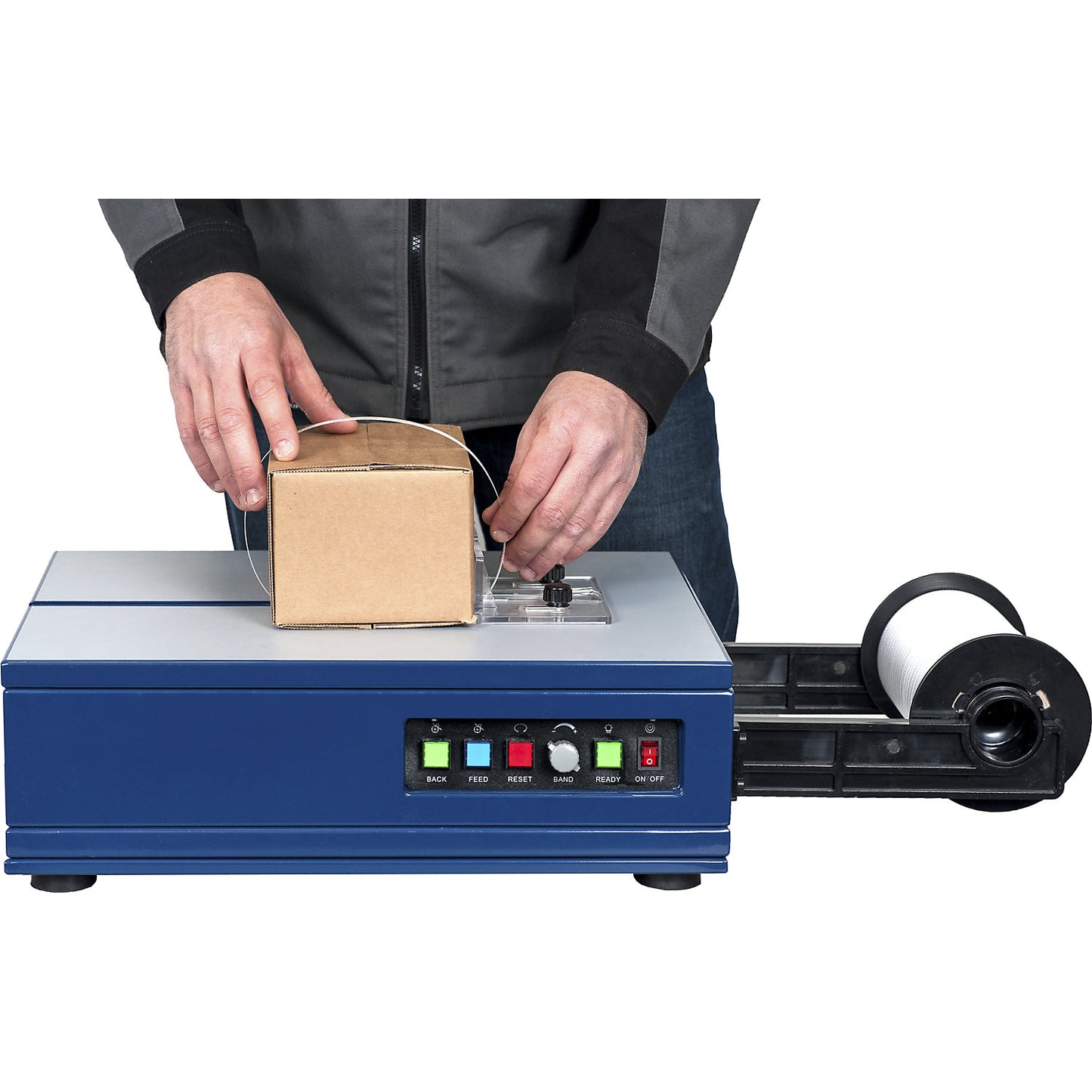 PET strapping, for tabletop banding machines, strap width 6 mm.