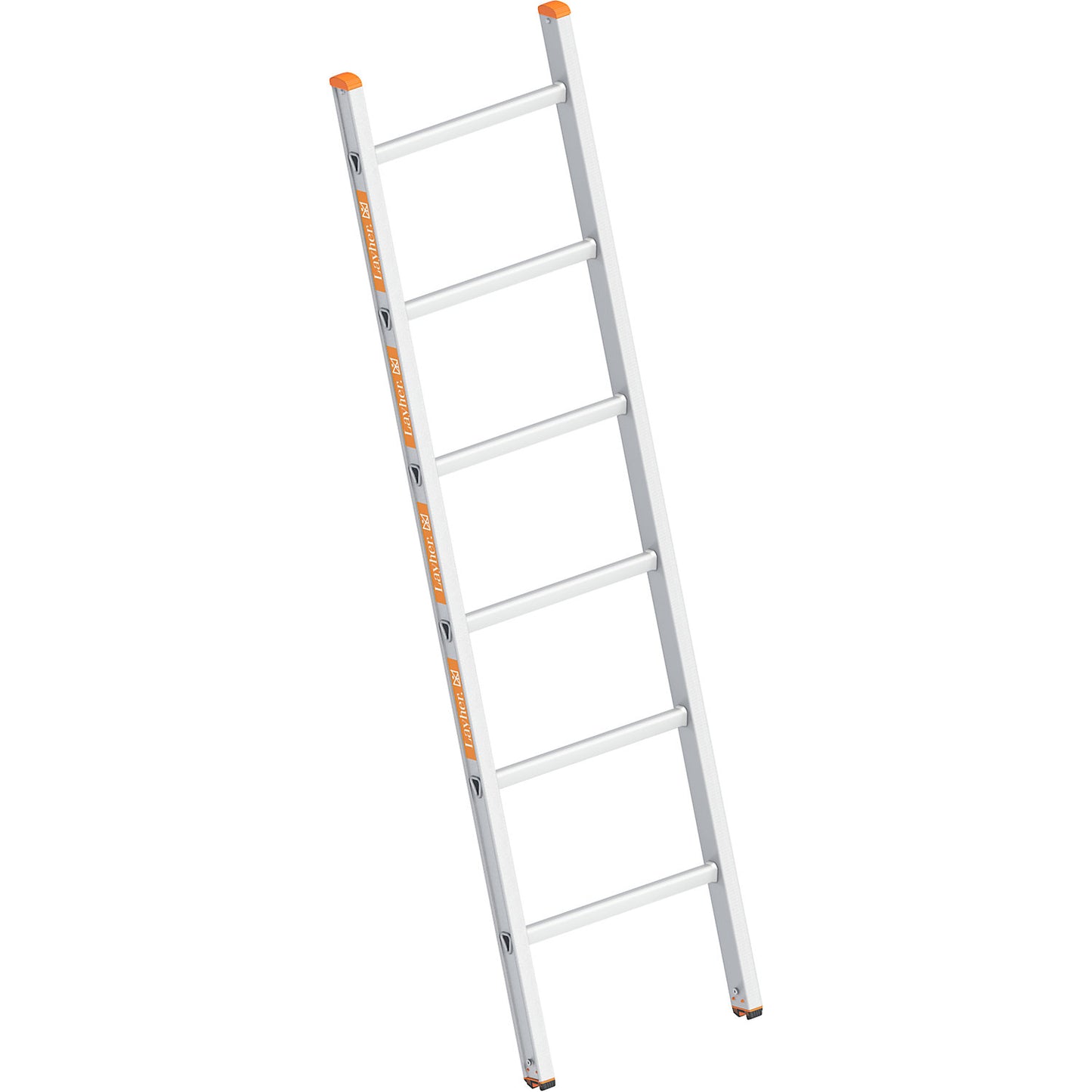 Aluminium lean to ladder, with rungs, width 450 mm, 6 rungs.