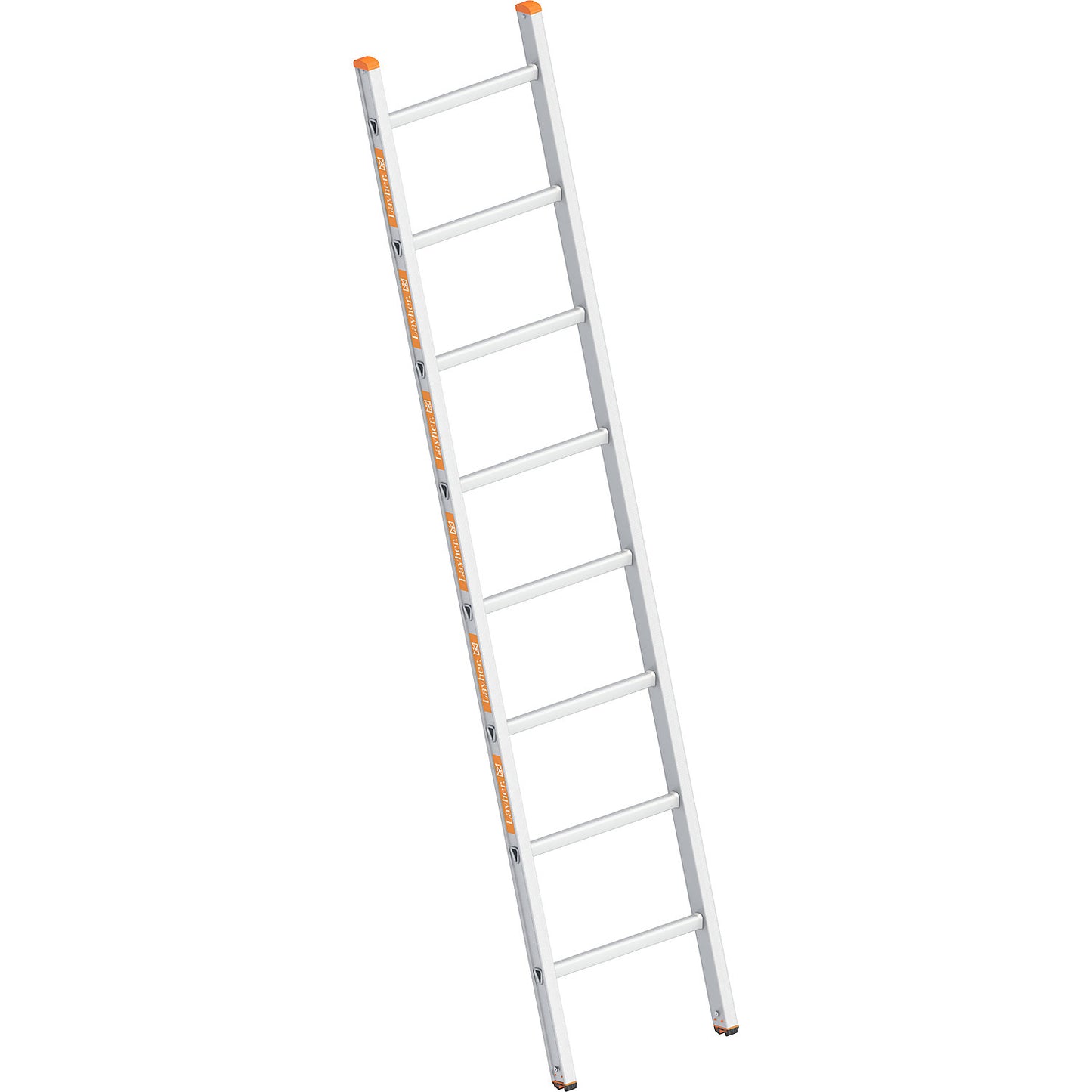 Aluminium lean to ladder, with rungs, width 450 mm, 8 rungs.