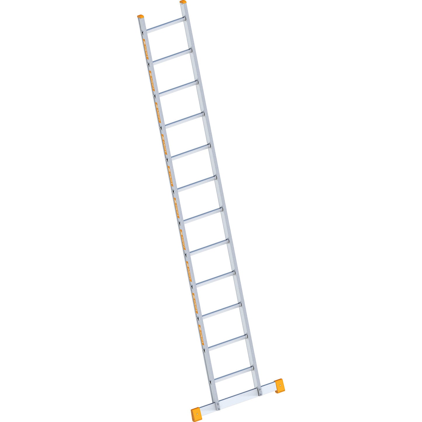 Aluminium lean to ladder, with rungs, width 450 mm, 12 rungs incl. beams.