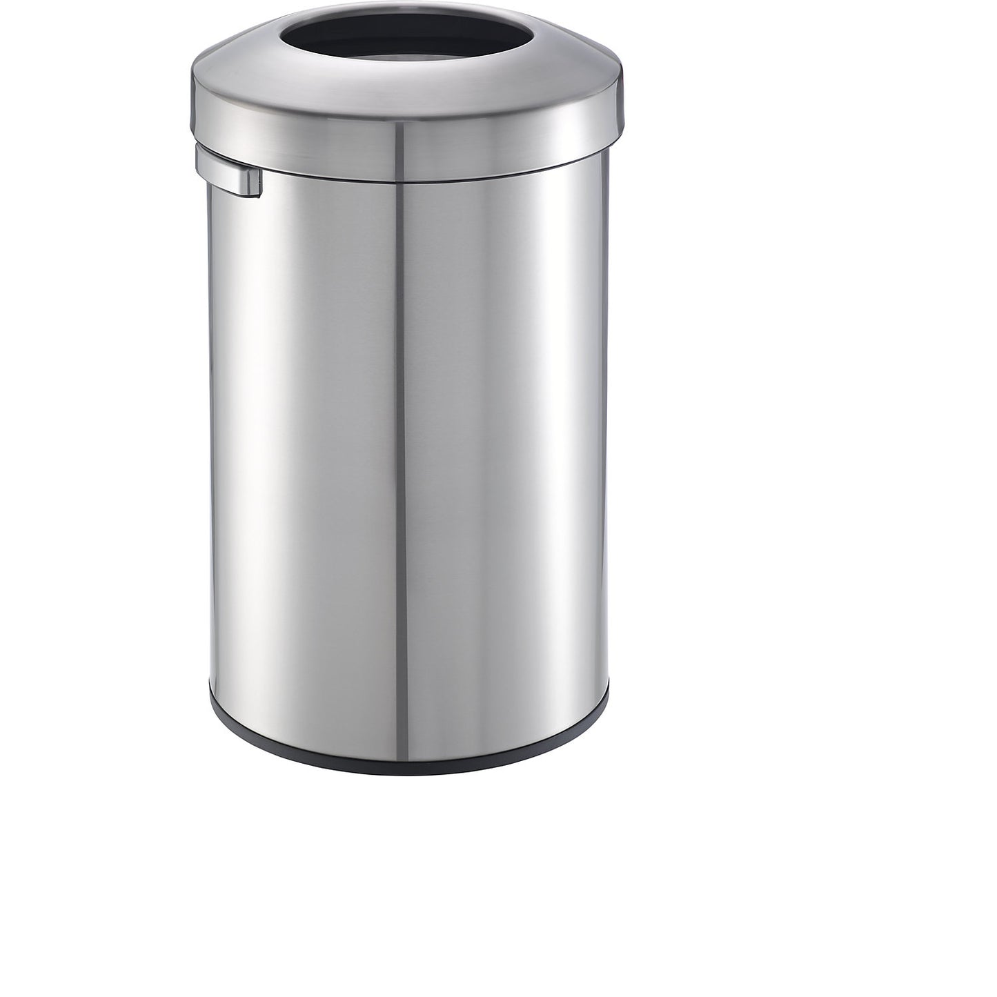 Stainless steel waste collector, open slot, made of brushed stainless steel, capacity 90 l, HxØ 752 x 448 mm.