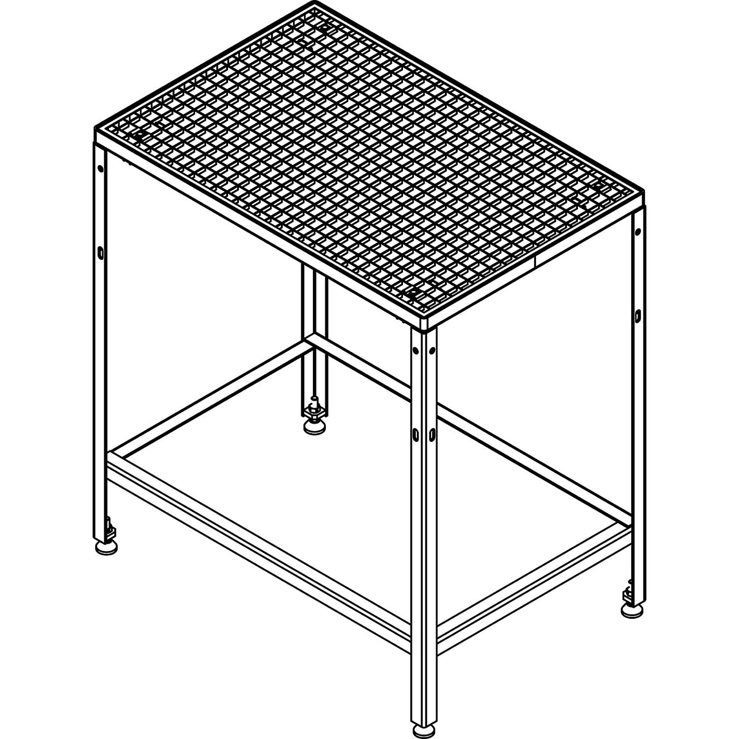 Platform for modular platform system, platform length 910 mm, for 5 steps with grate insert.
