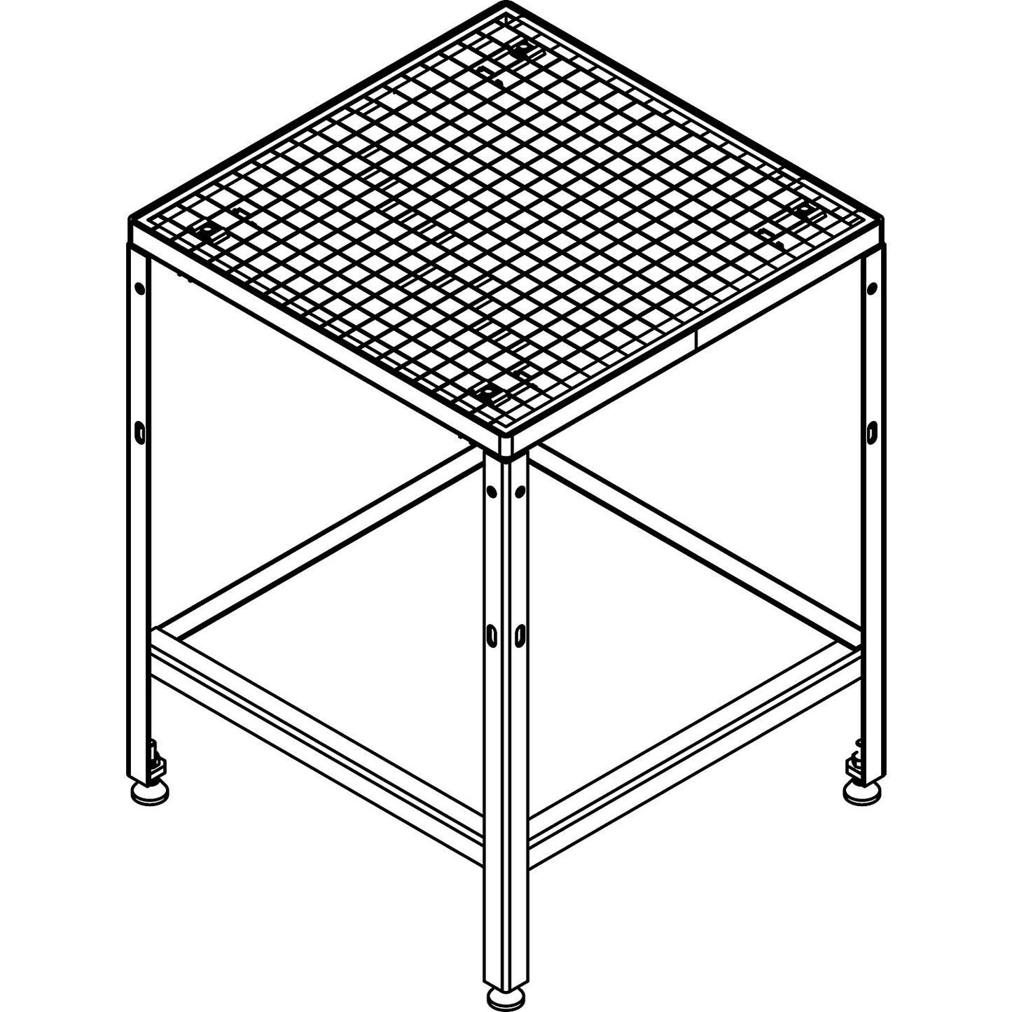 Platform for modular platform system, platform length 610 mm, for 4 steps with grate insert.