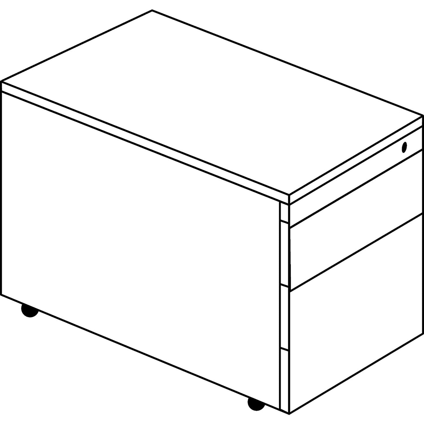 Drawer pedestal with castors, HxD 579 x 600 mm, 1 drawer, 1 suspension file drawer, light grey / light grey / light grey.