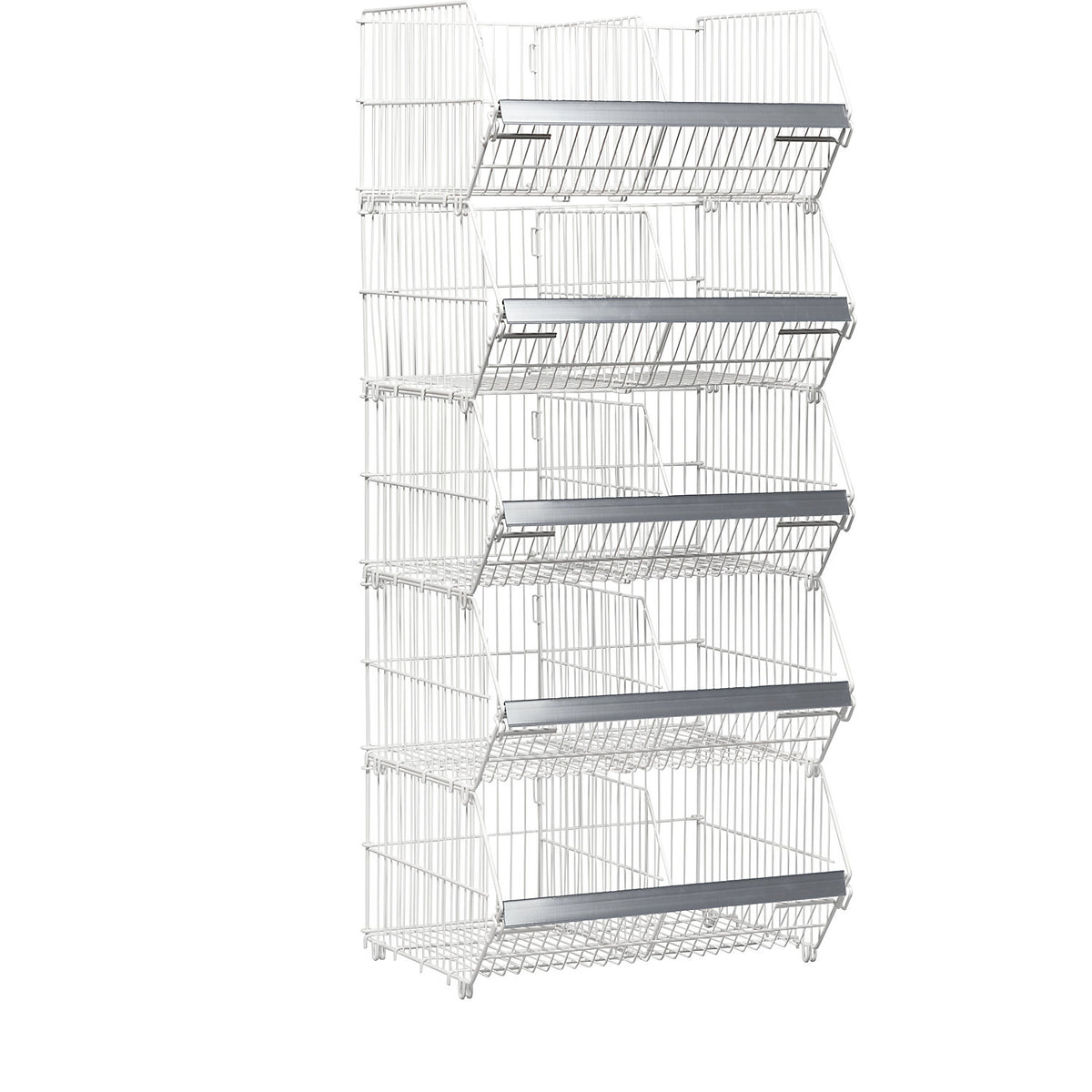 Stacking basket, collapsible, LxWxH 970 x 640 x 400 mm, gentian blue.